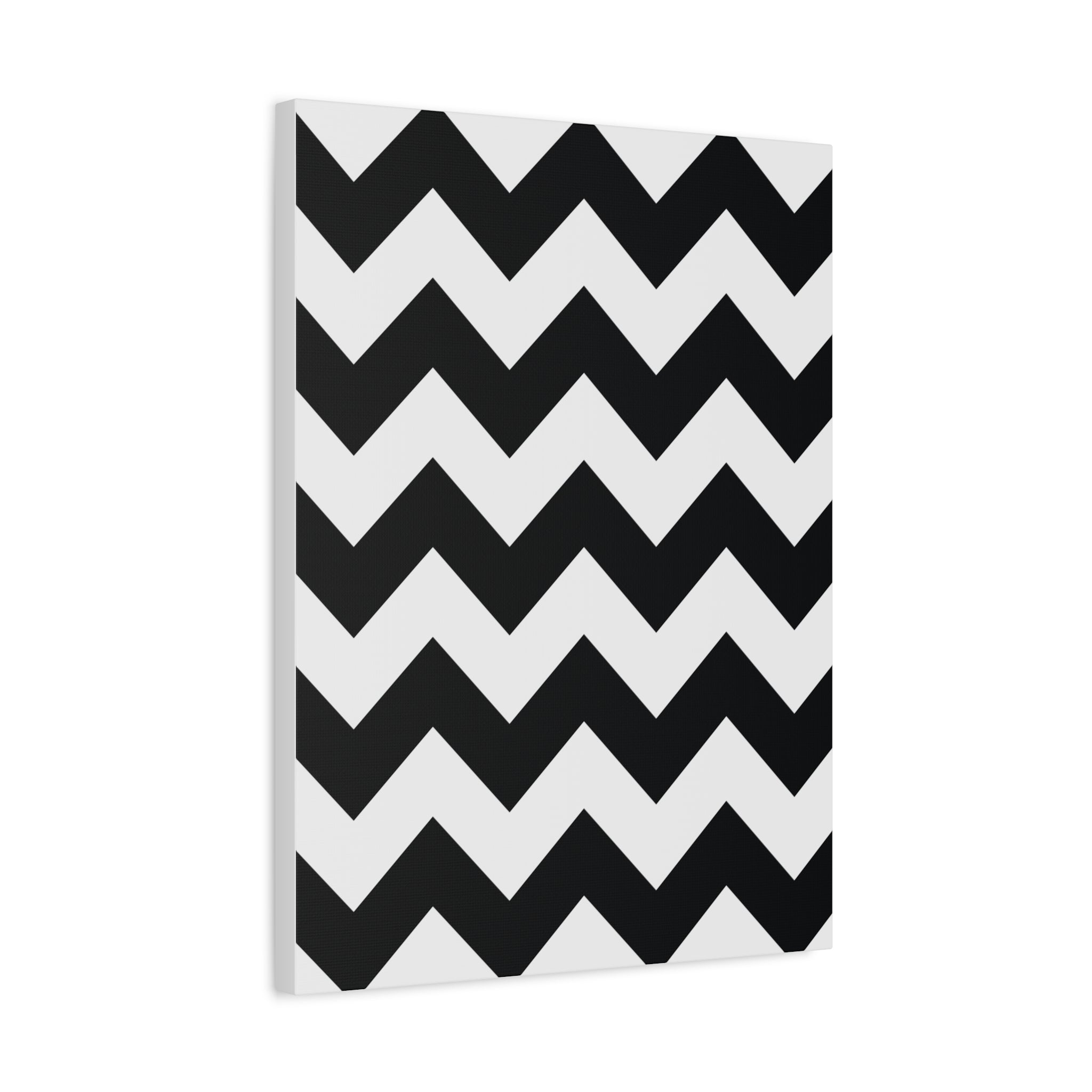 Black & White Zigzag Geometric Canvas Art