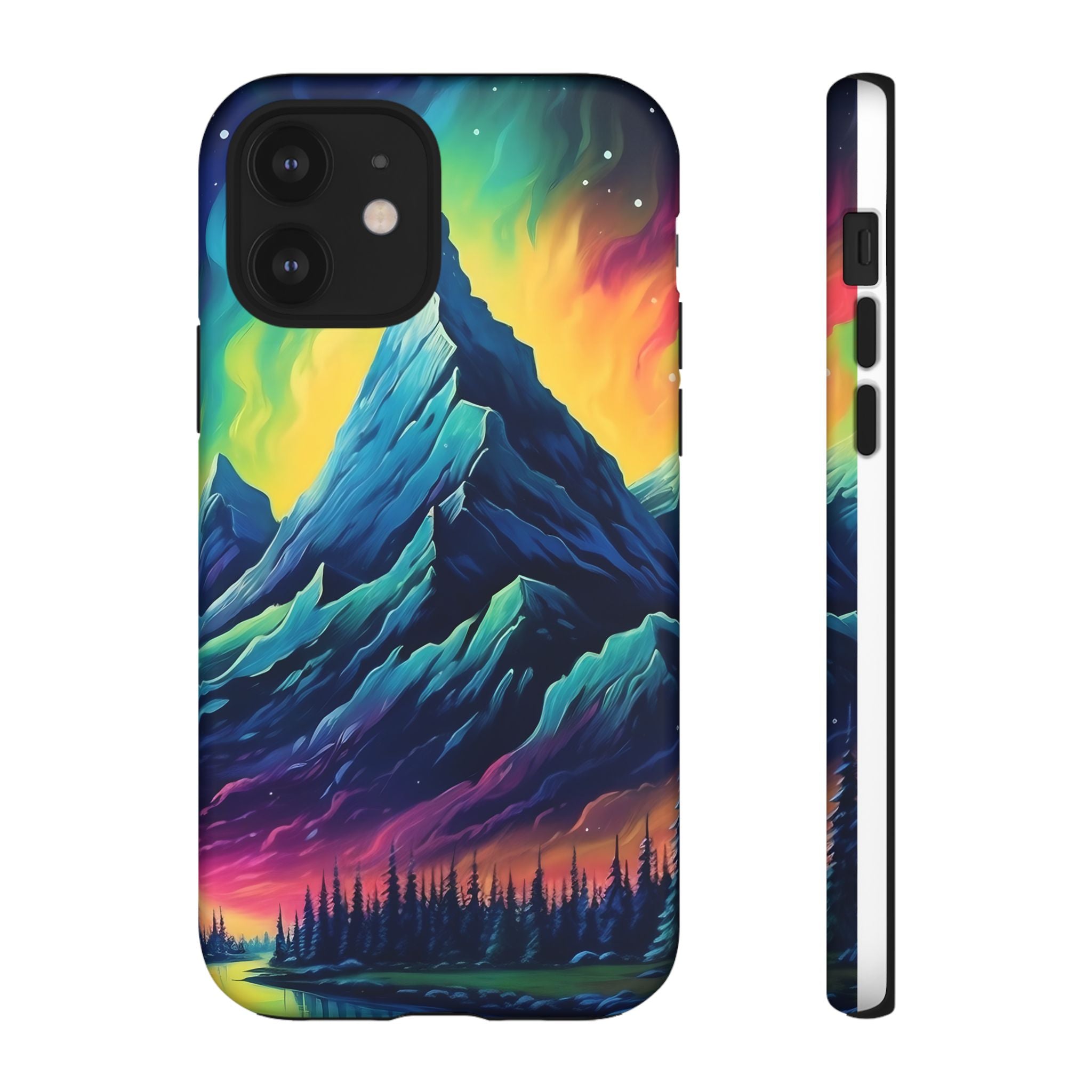 Aurora Mountain Hexagon iPhone Case