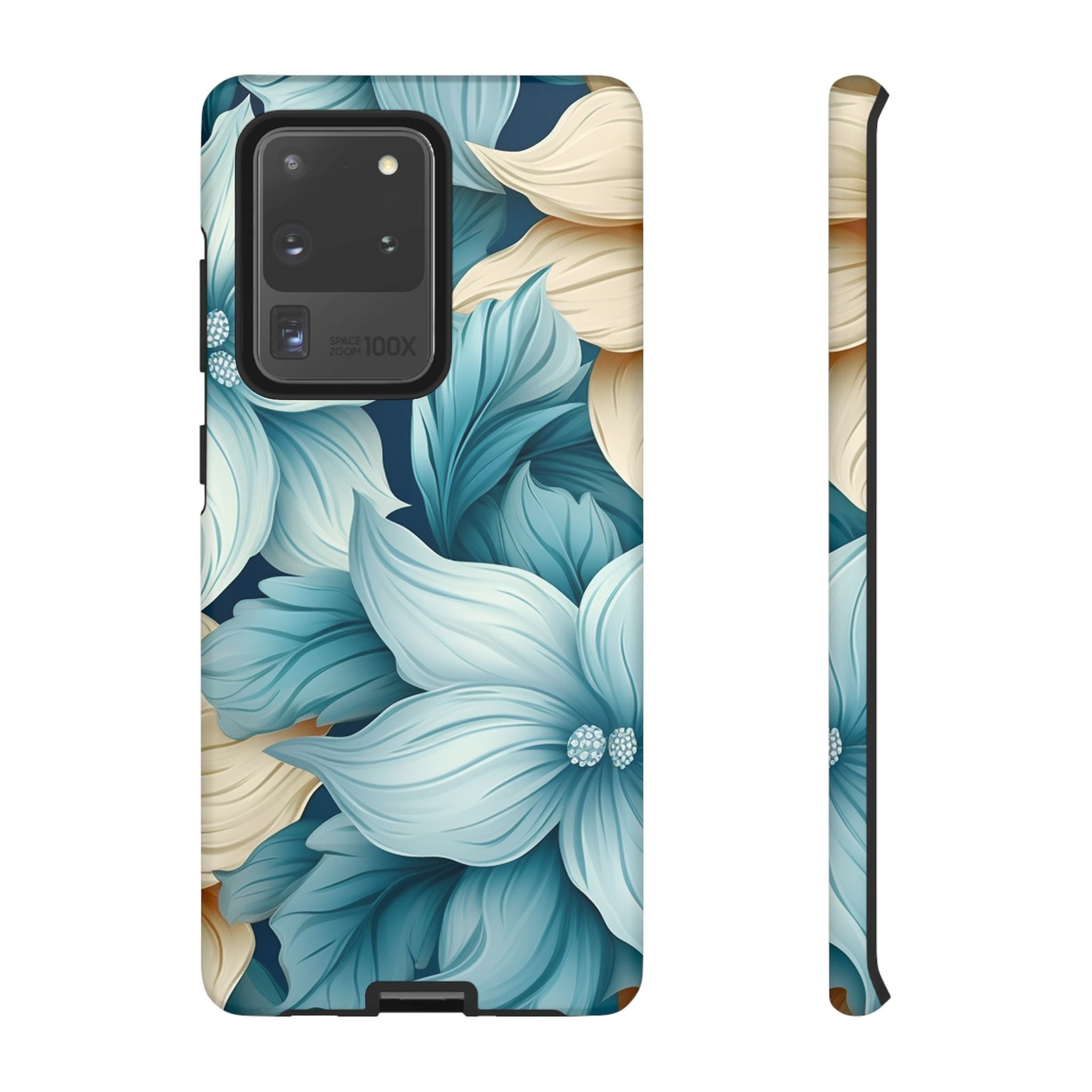 Teal Floral Samsung Phone Case