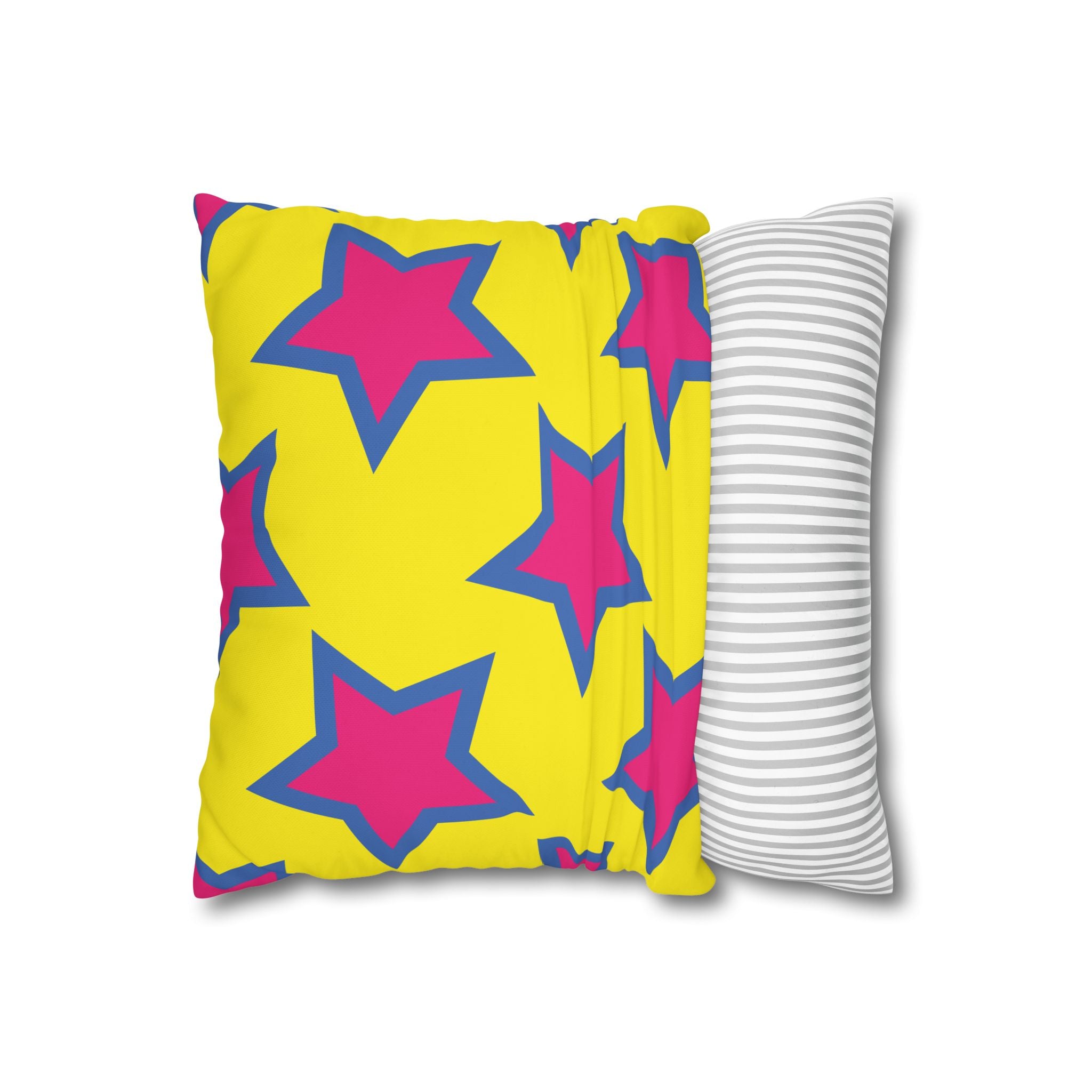 Pink & Purple Star Pillowcase - Yellow