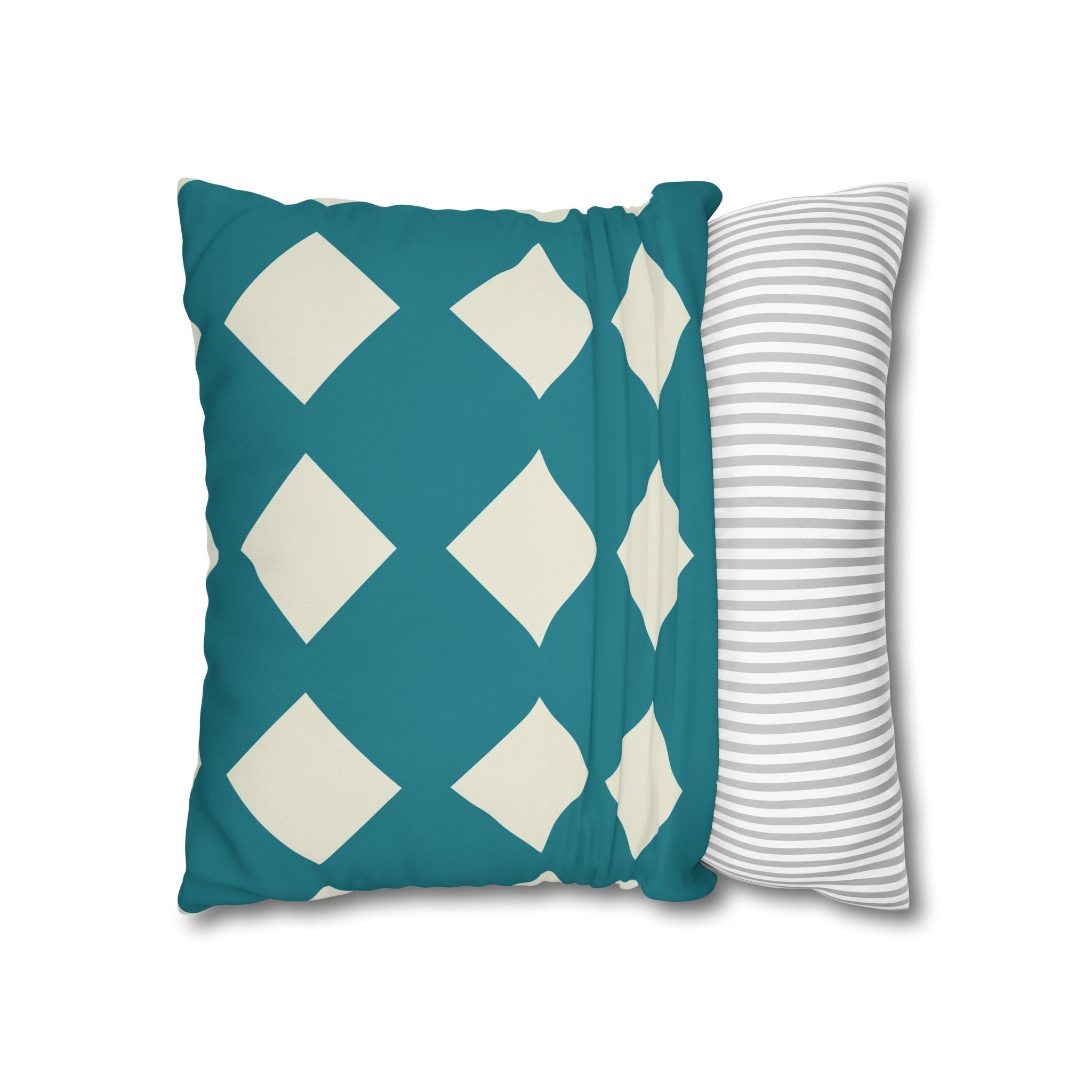 Geometric Teal & Beige Pillowcase