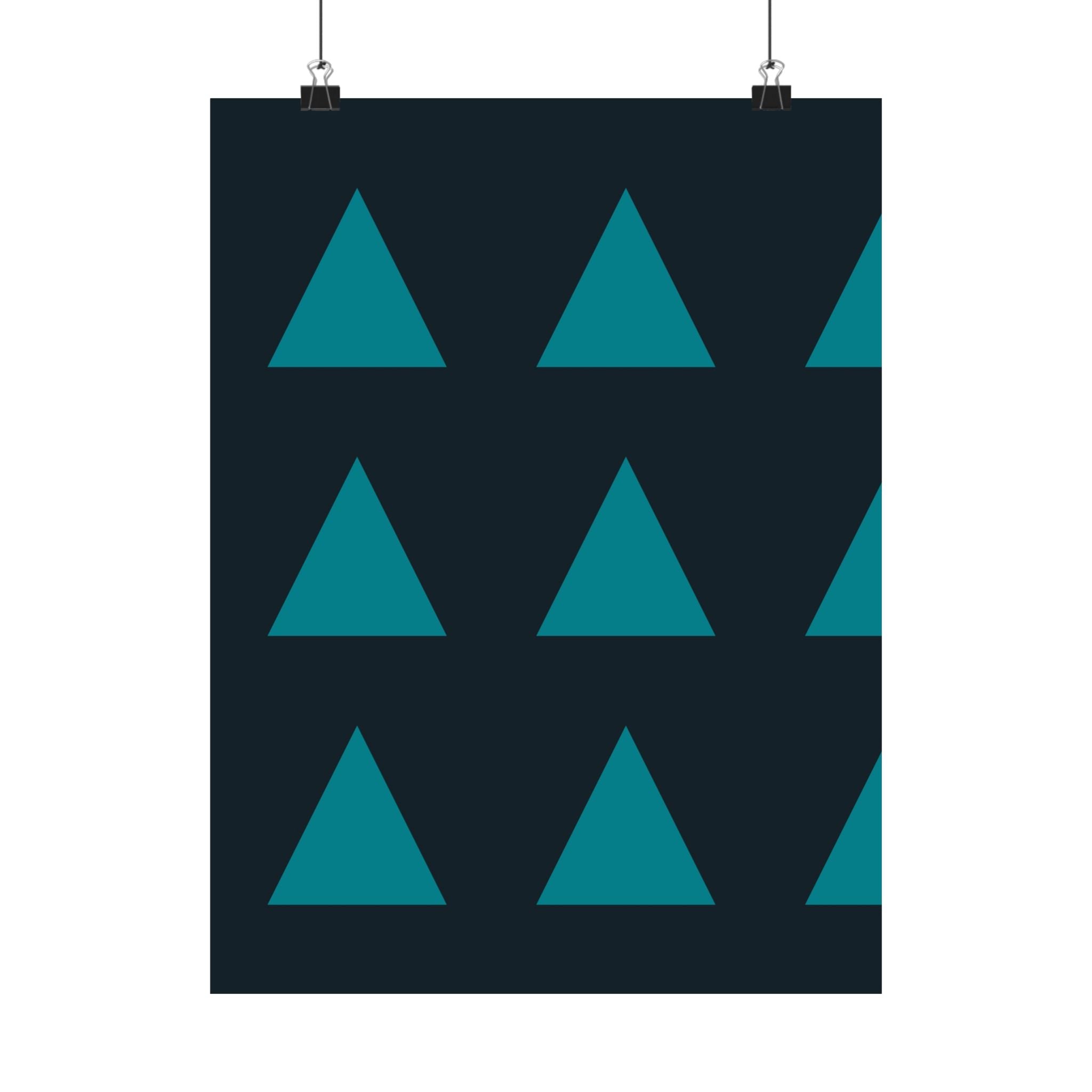 Teal Triangle Geometric Minimalist Poster