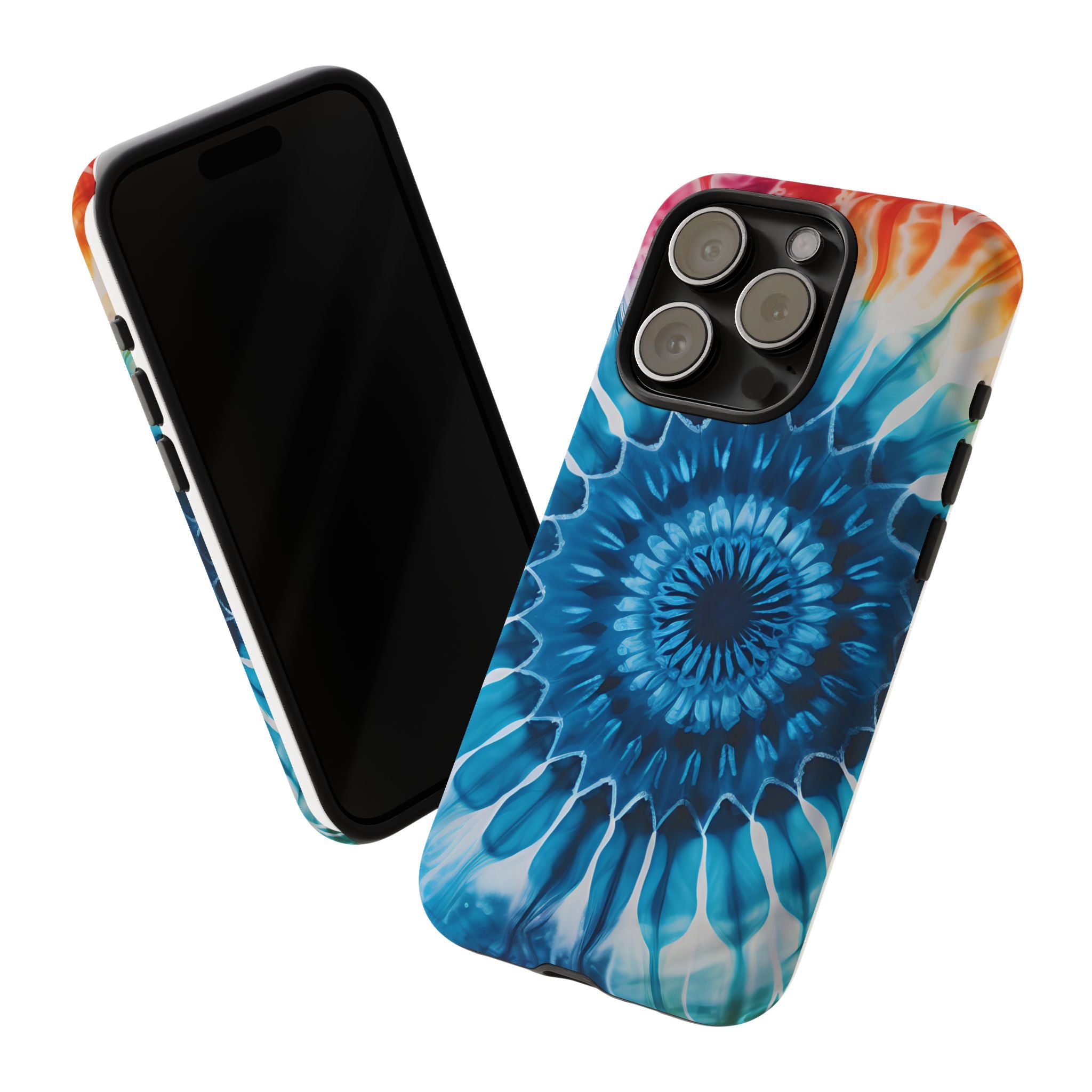 Cosmic Mandala Tie-Dye iPhone Case - Rugged Hexagon Stone