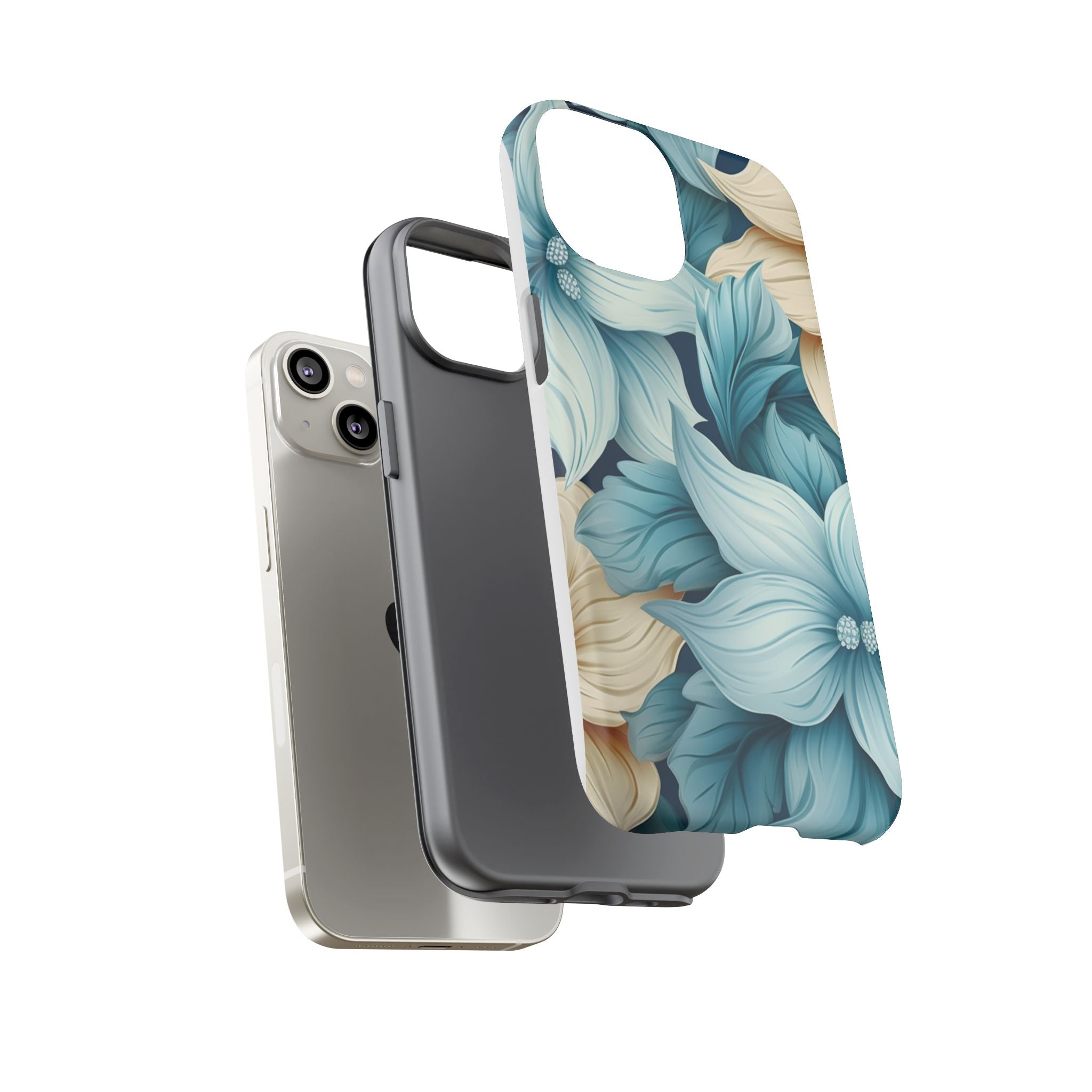 Teal Floral Hexagon iPhone Case - Rugged