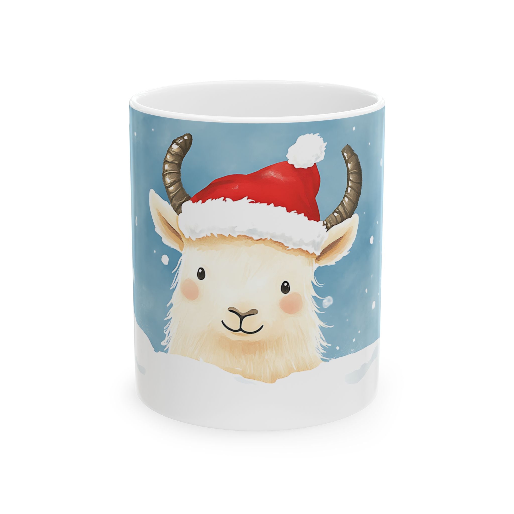 Snowy Goat Santa Mug - Holiday Cheer