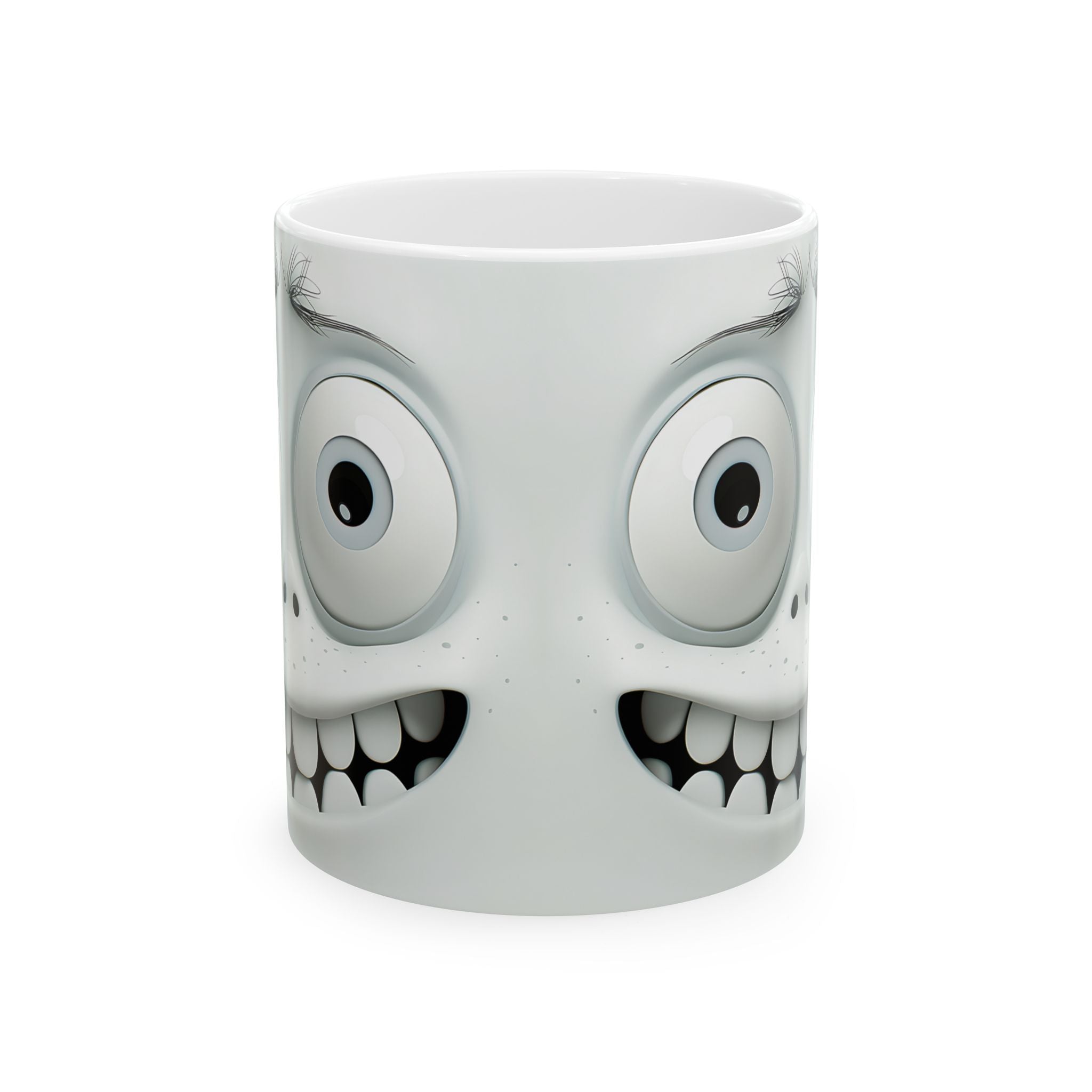 Goofy Grin Mug - Cute Cartoon Face