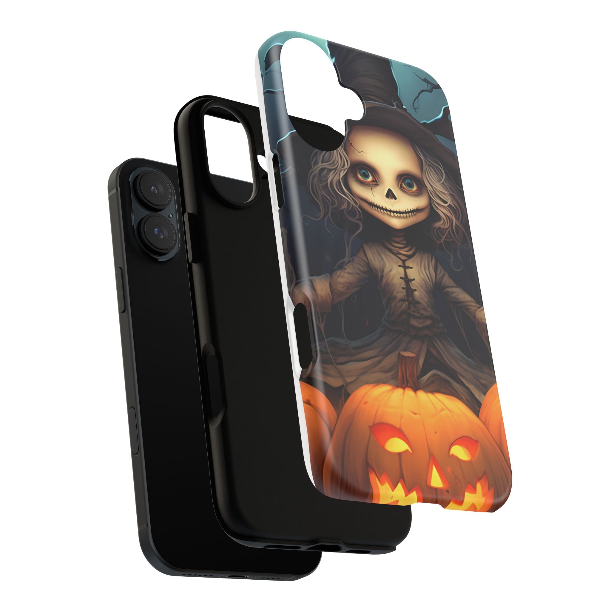 Spooky Skull Girl Halloween iPhone Case - Hexagon Stone