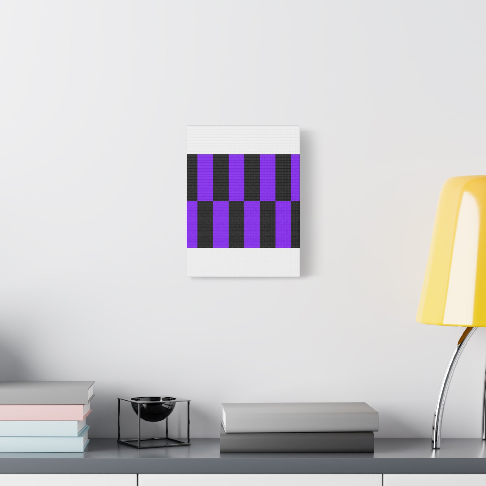 Violet & Charcoal Checkerboard Canvas Art