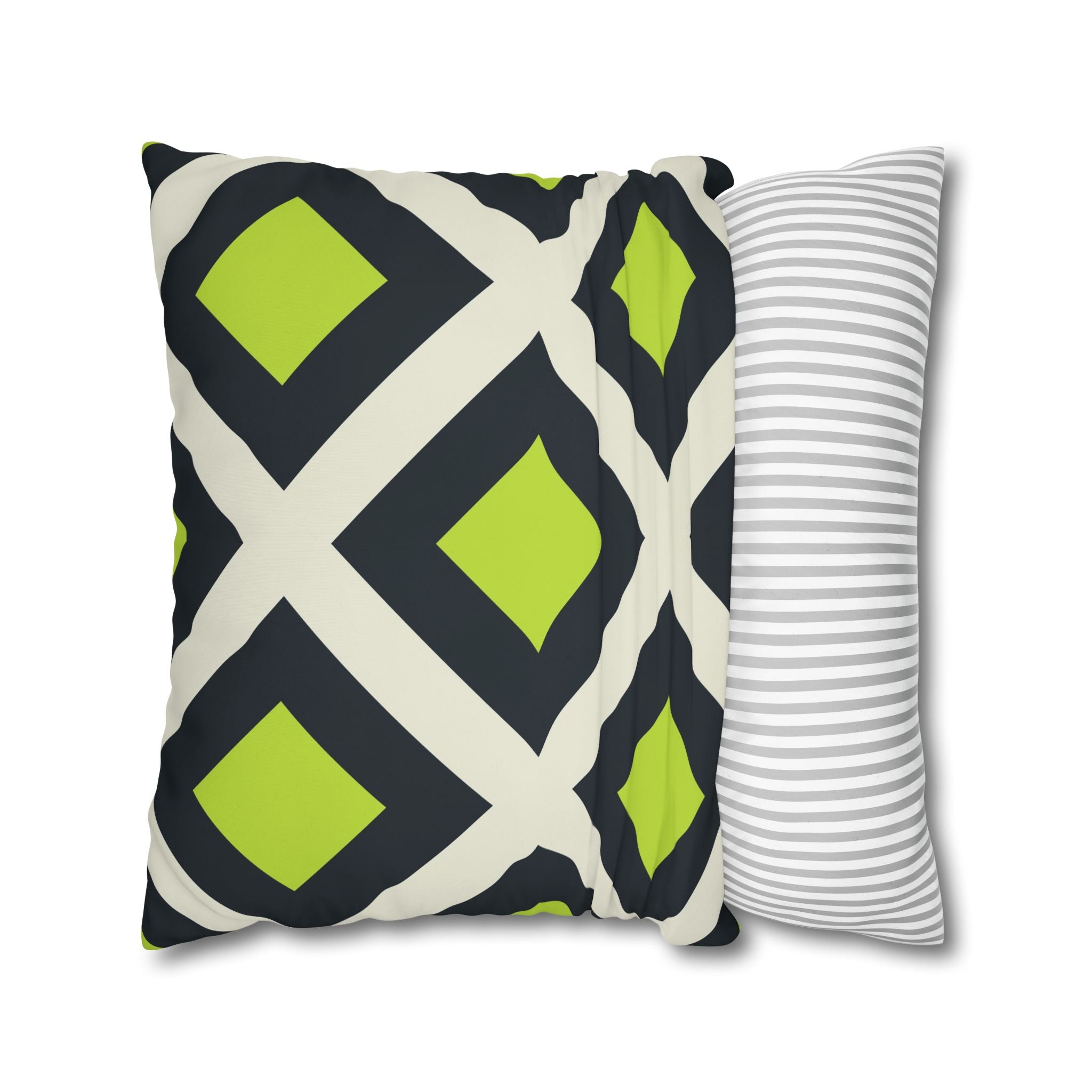 Geometric Teal & Lime Green Pillowcase