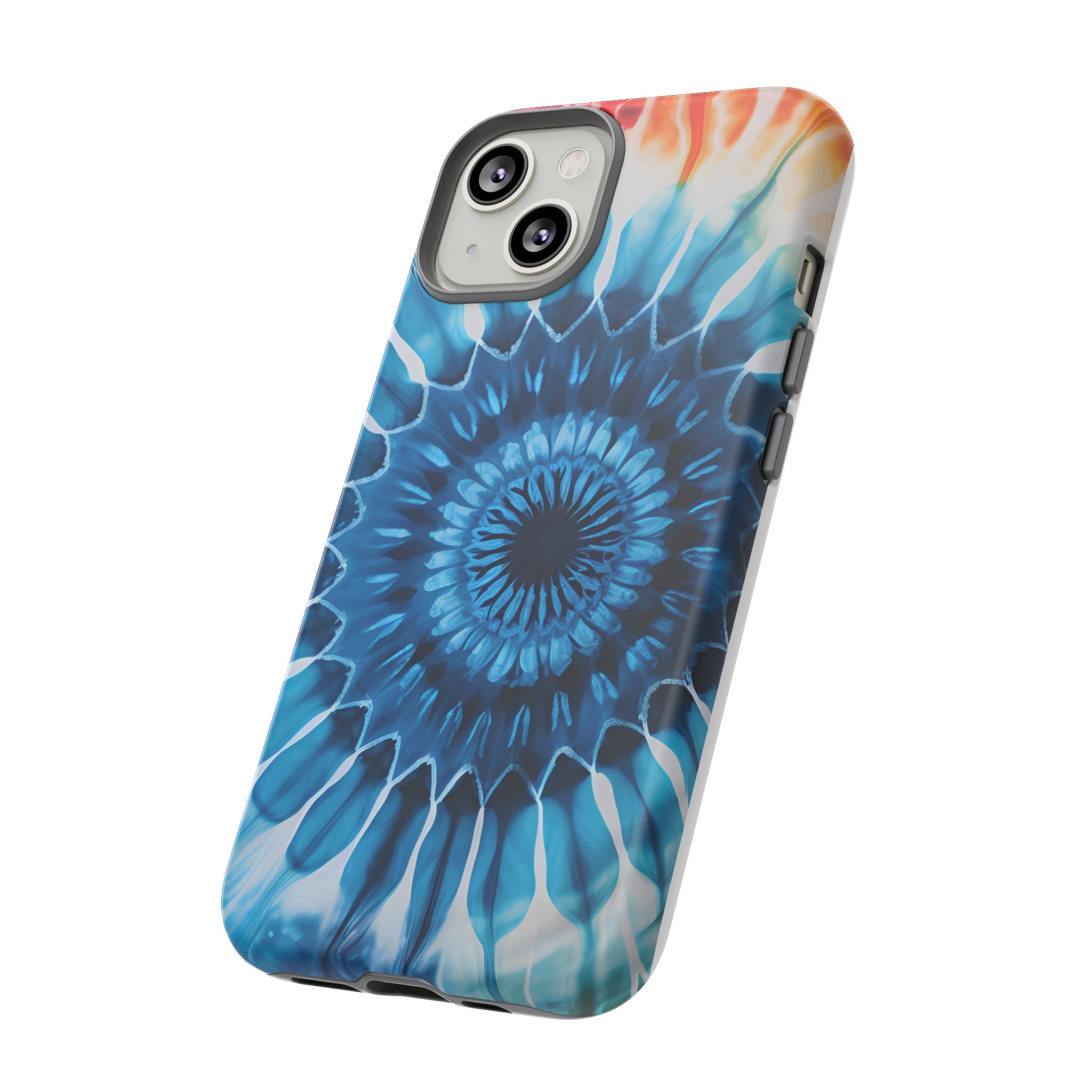 Cosmic Mandala Tie-Dye iPhone Case - Rugged Hexagon Stone