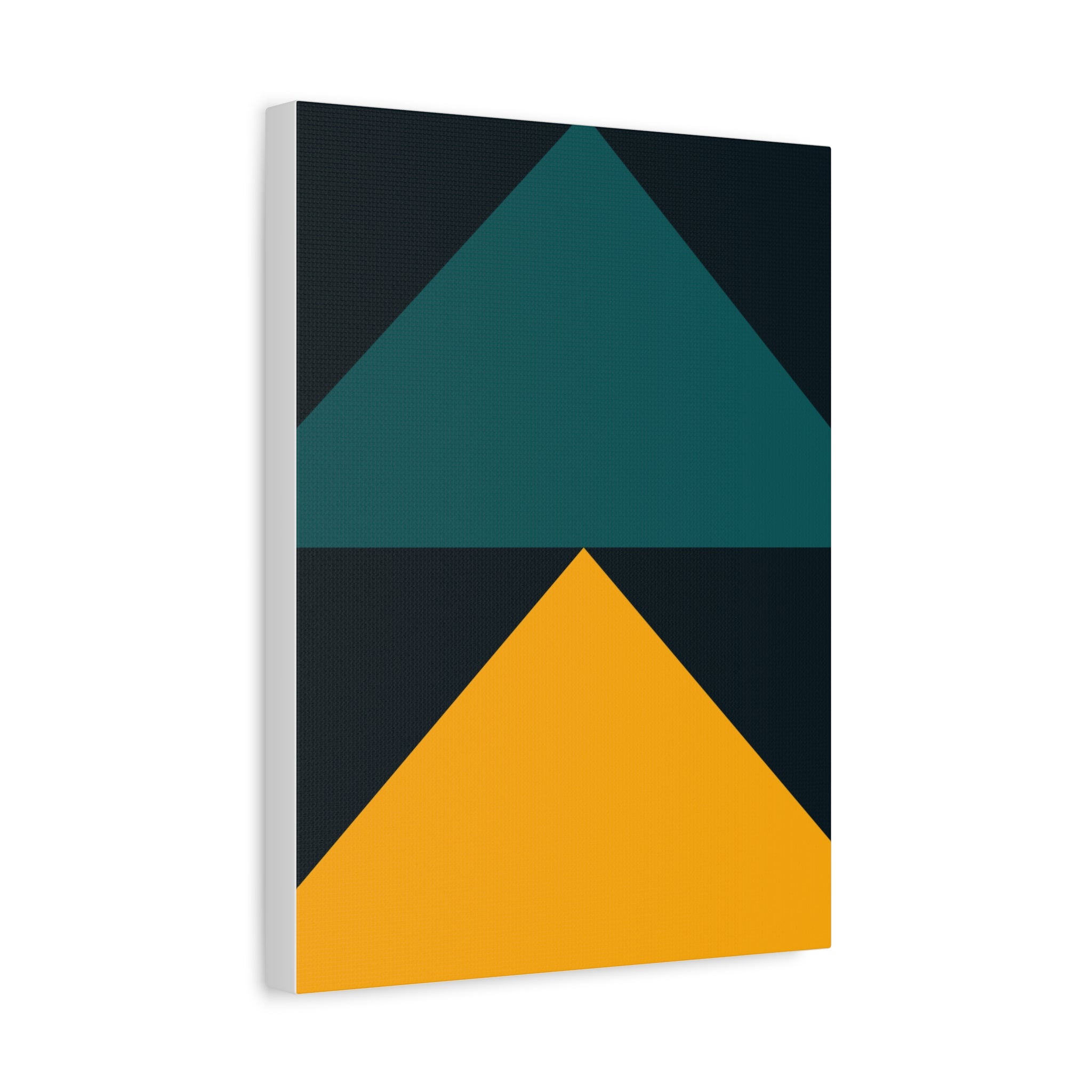 Teal & Gold Geometric Canvas Art