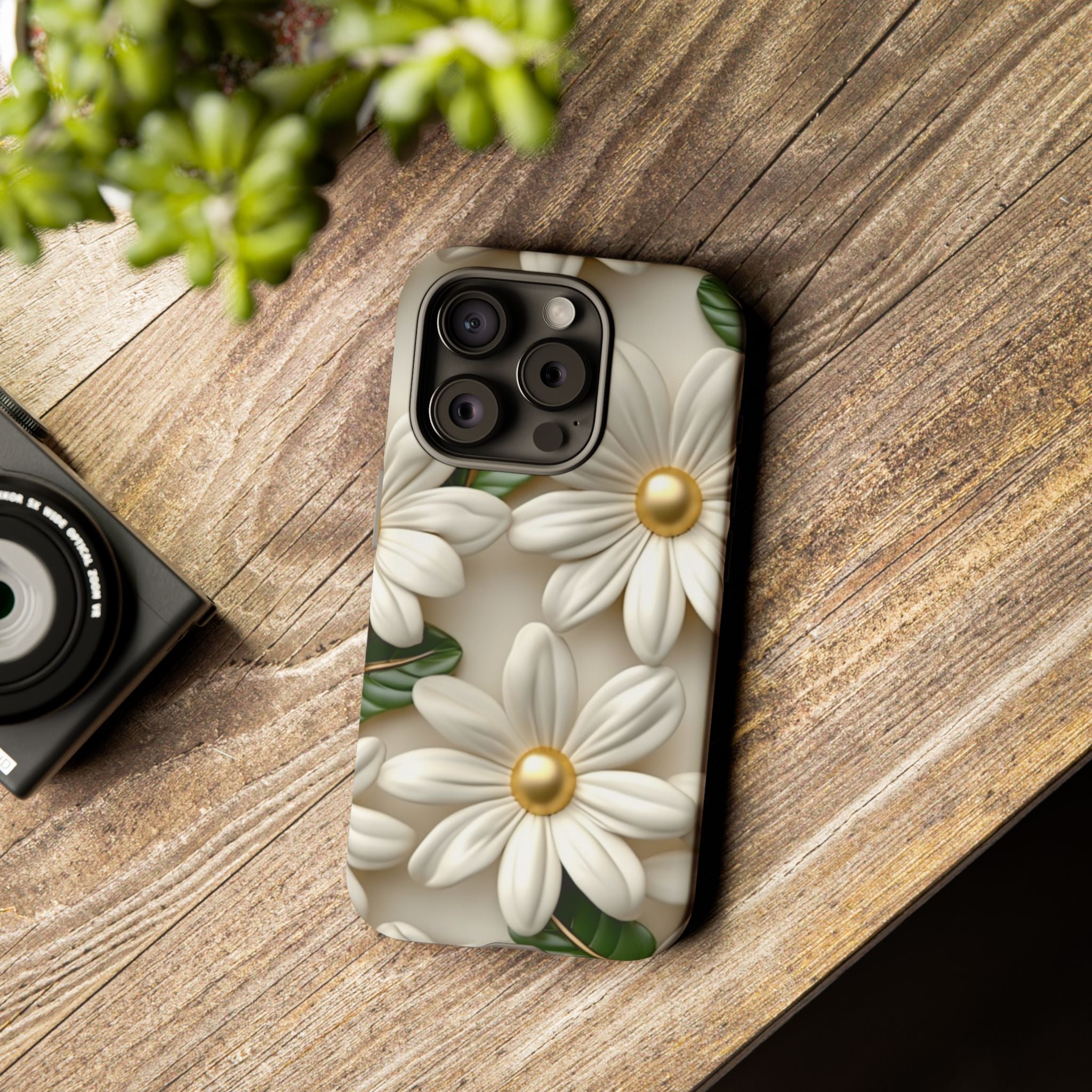 Sculpted Daisy iPhone Case - Hexagon Stone