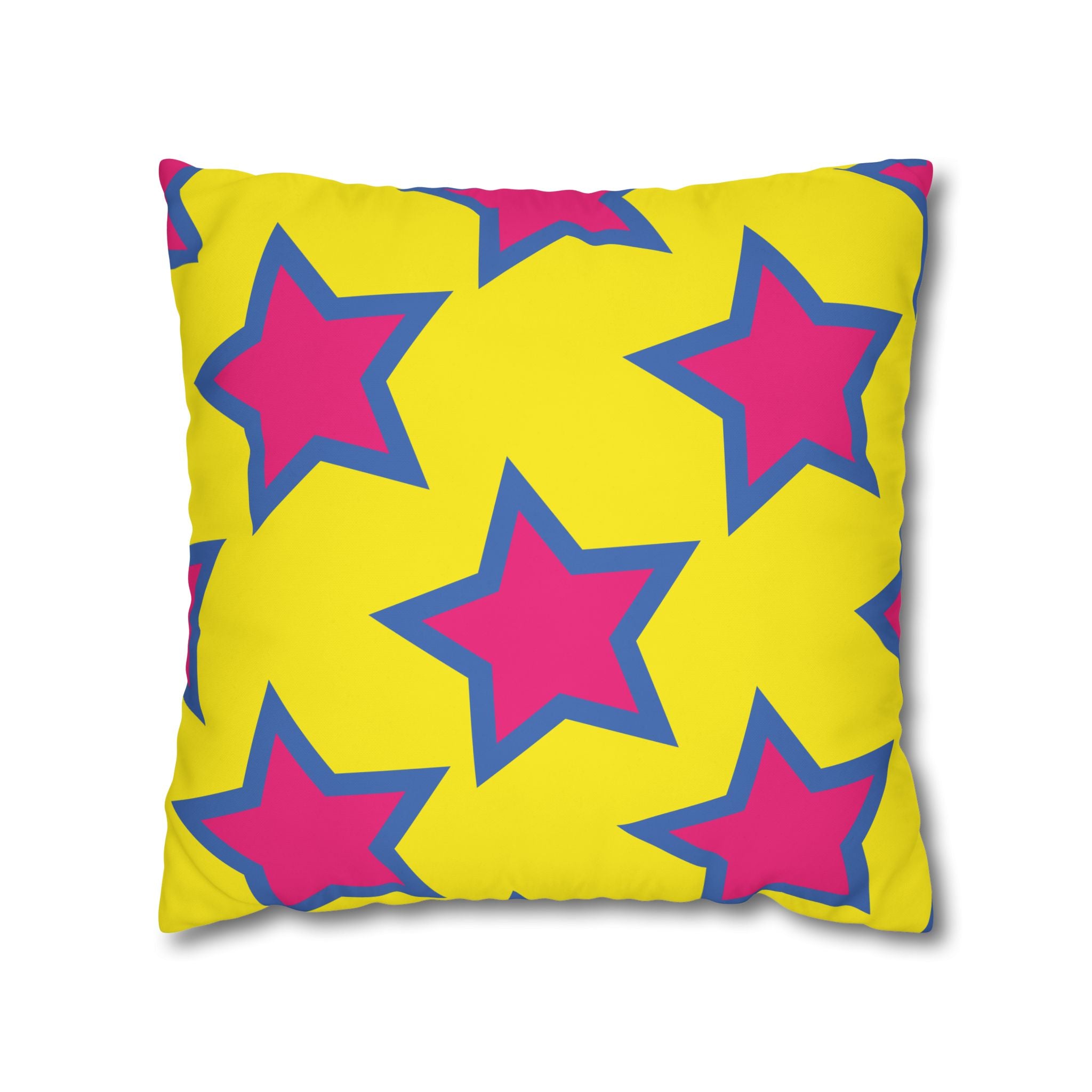 Pink & Purple Star Pillowcase - Yellow