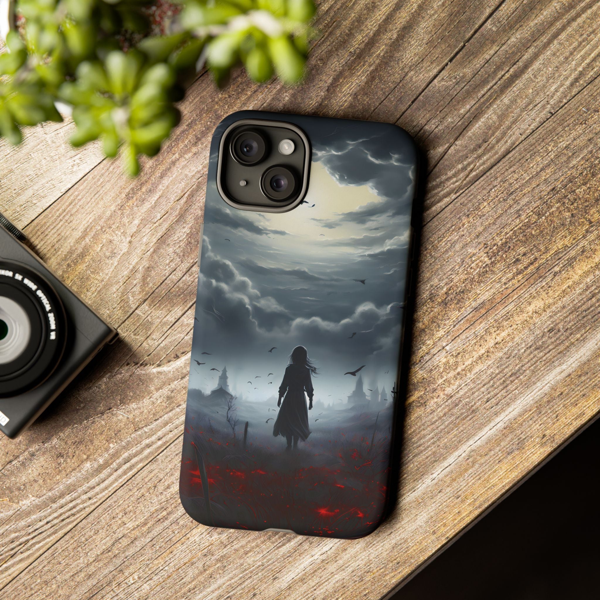 Stormy Silhouette Hexagon Stone iPhone Case