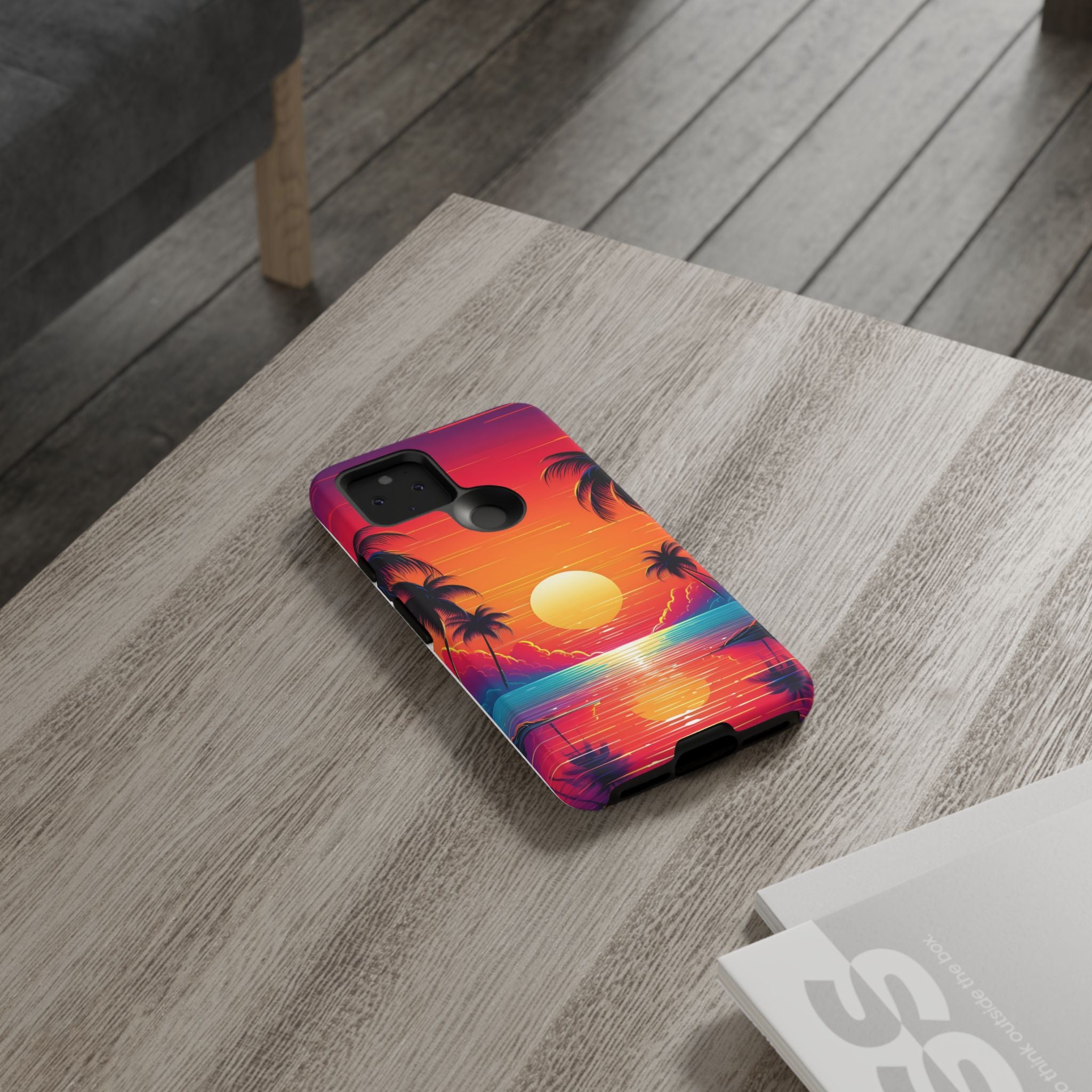 Sunset Palm Beach Google Pixel Case (All Models) - Retro Vaporwave