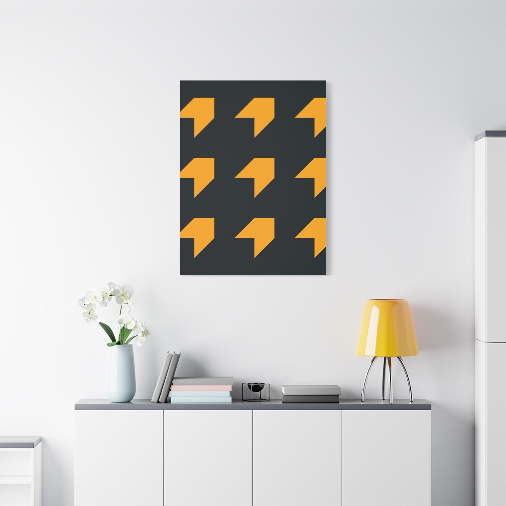 Orange Arrow Abstract Canvas Art