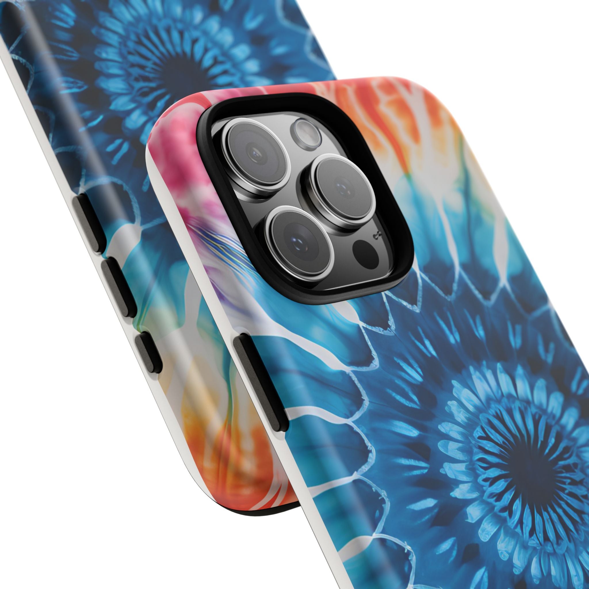 Cosmic Mandala Tie-Dye iPhone Case - Rugged Hexagon Stone