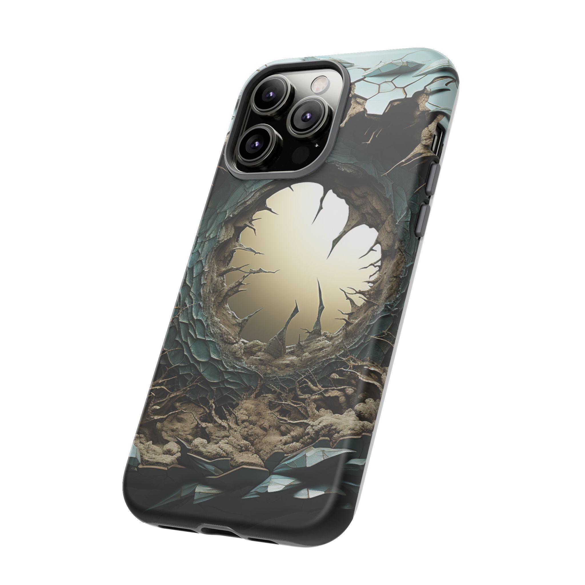 Surreal Alien Landscape Hexagon Stone iPhone Case