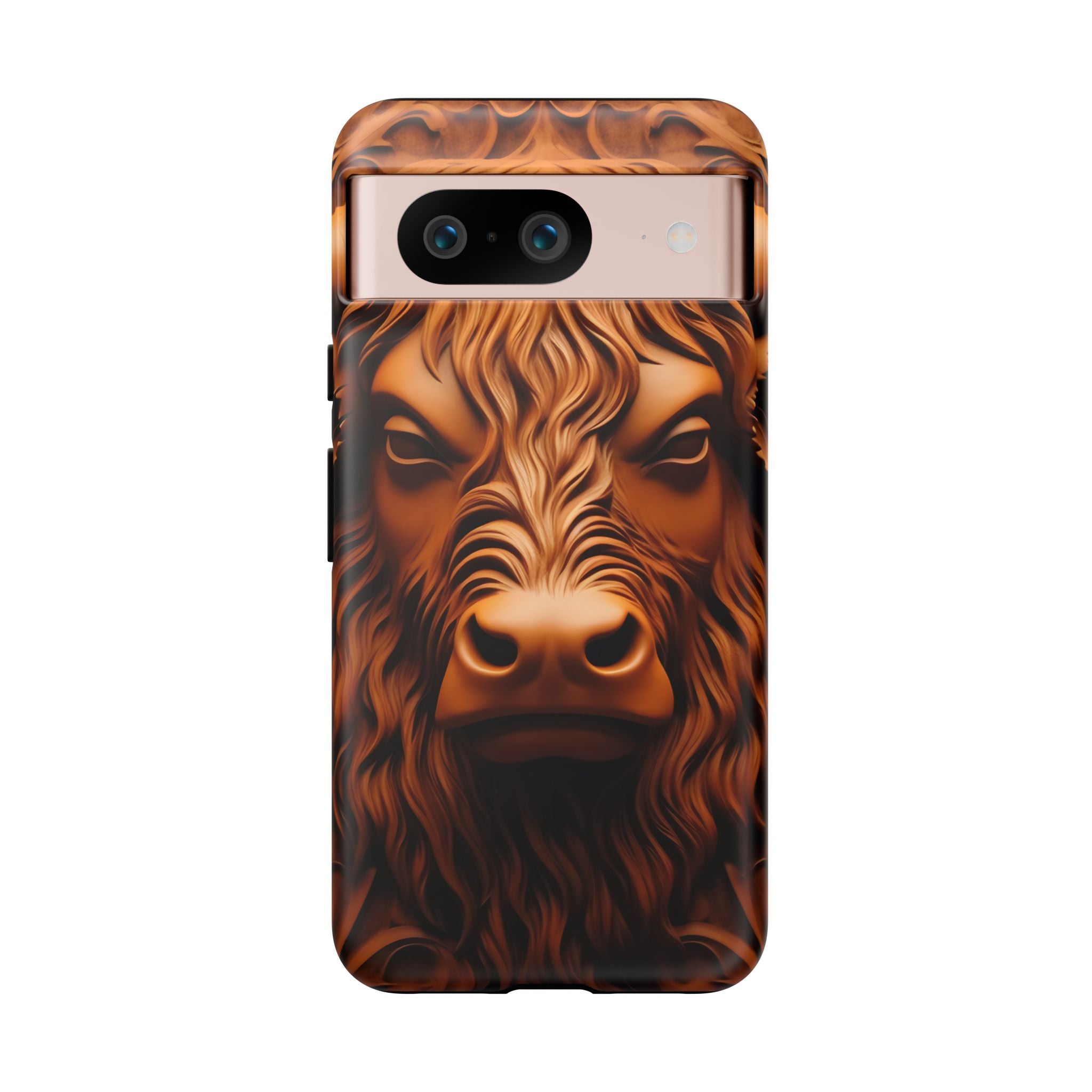 Intricate Bull Wood Carving Google Pixel Case (All Models)