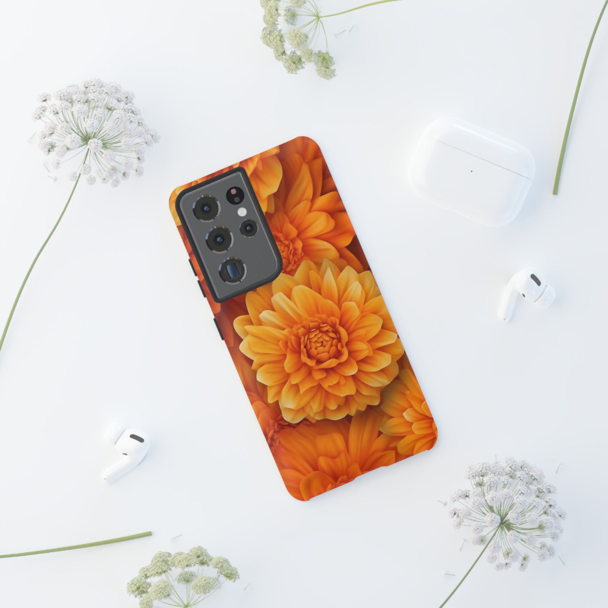 Orange Dahlia Bloom Samsung Case