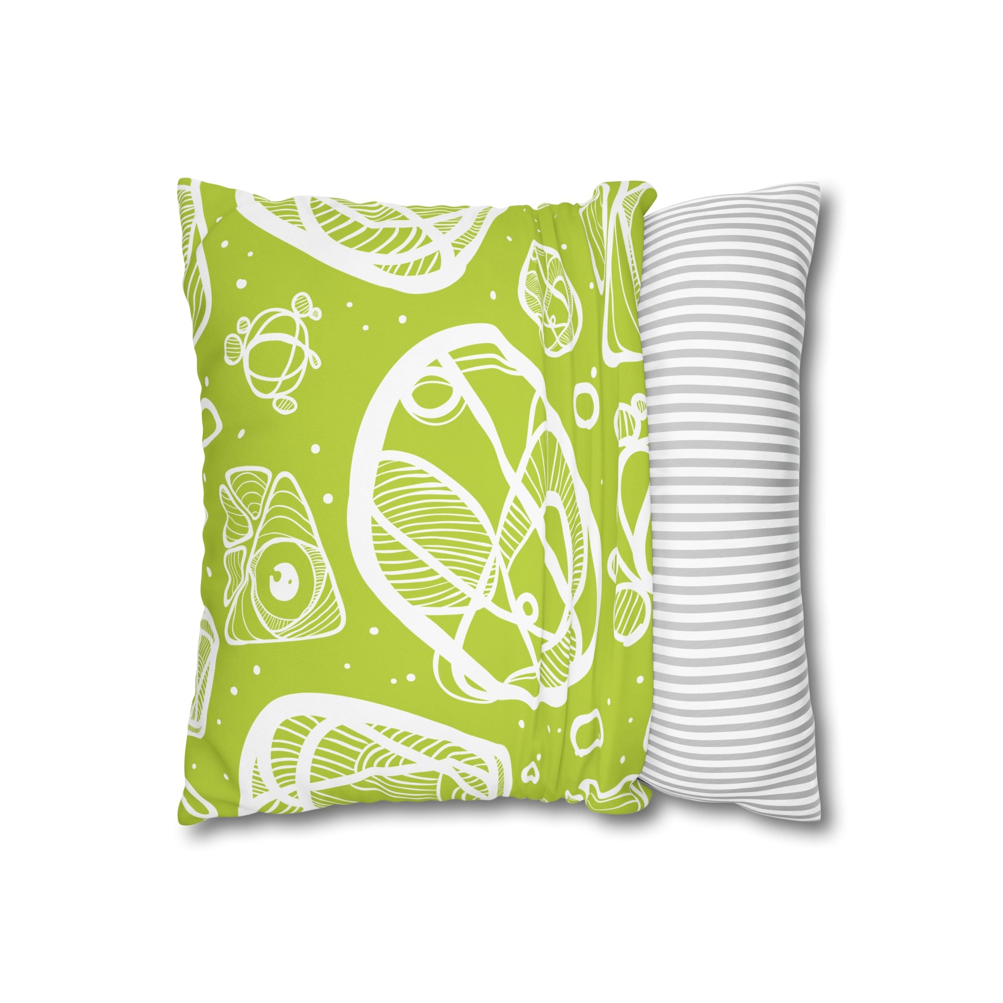 Lime Green Abstract Art Pillowcase