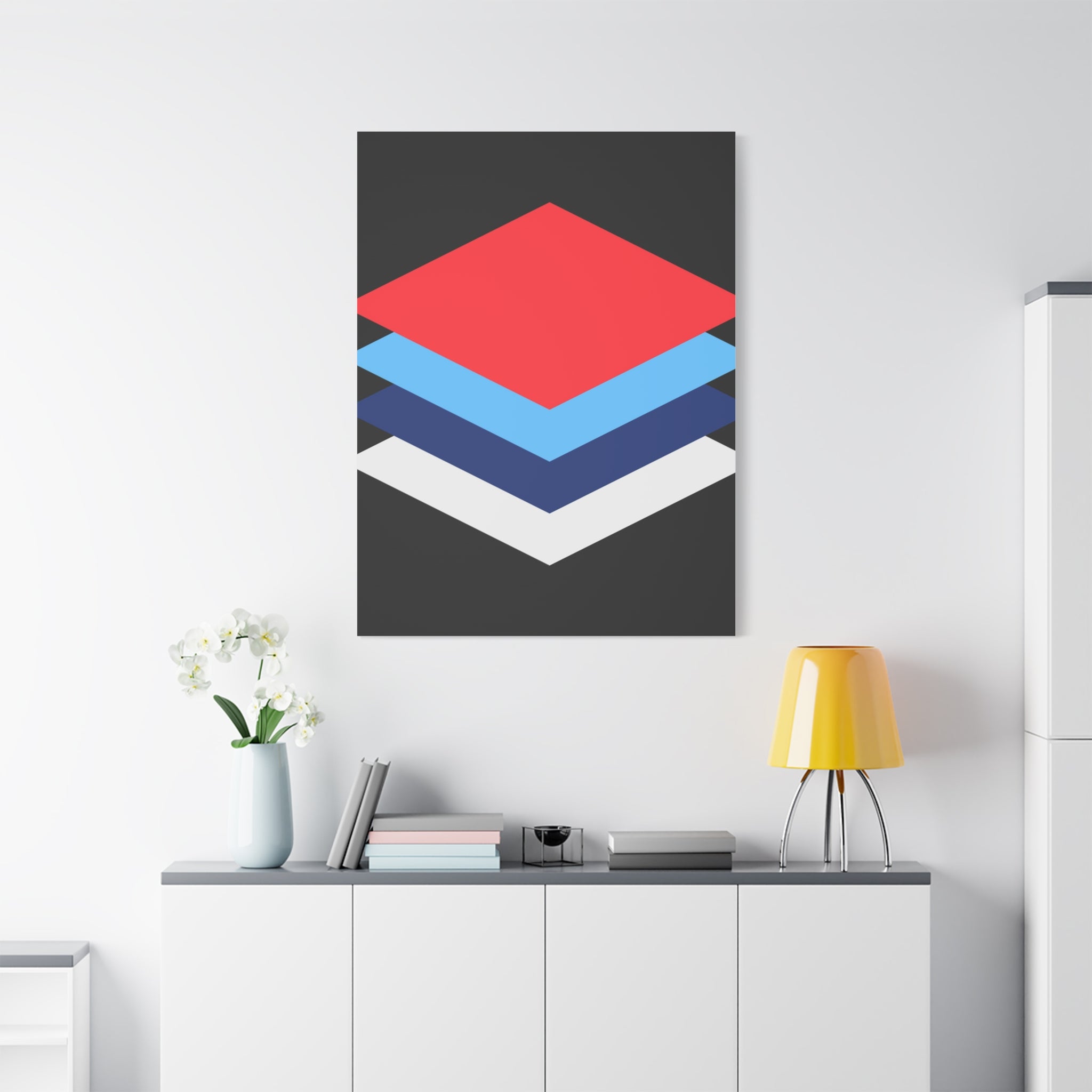 Layered Diamonds Matte Canvas Art Print