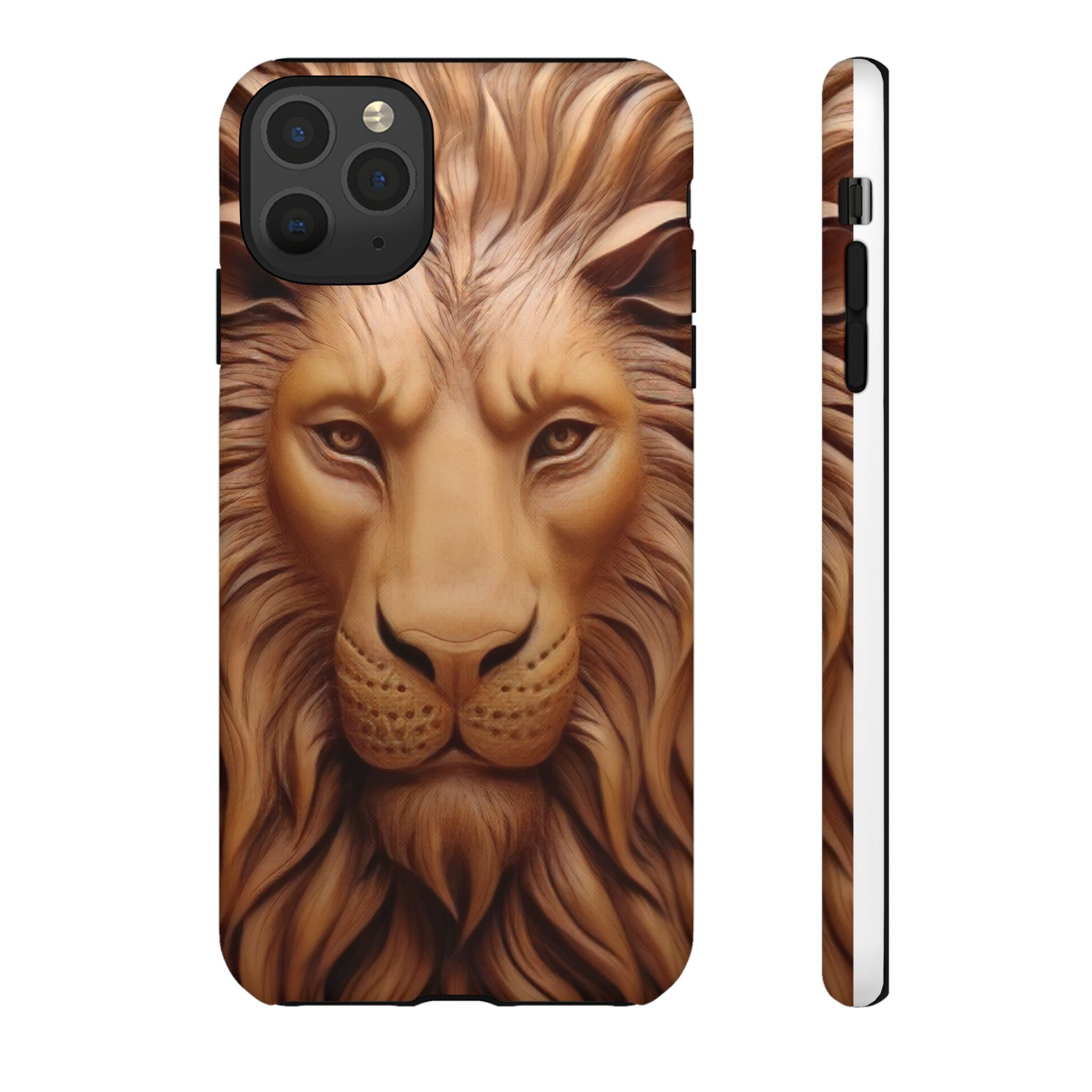 Majestic Lion Head Hexagon Stone iPhone Case