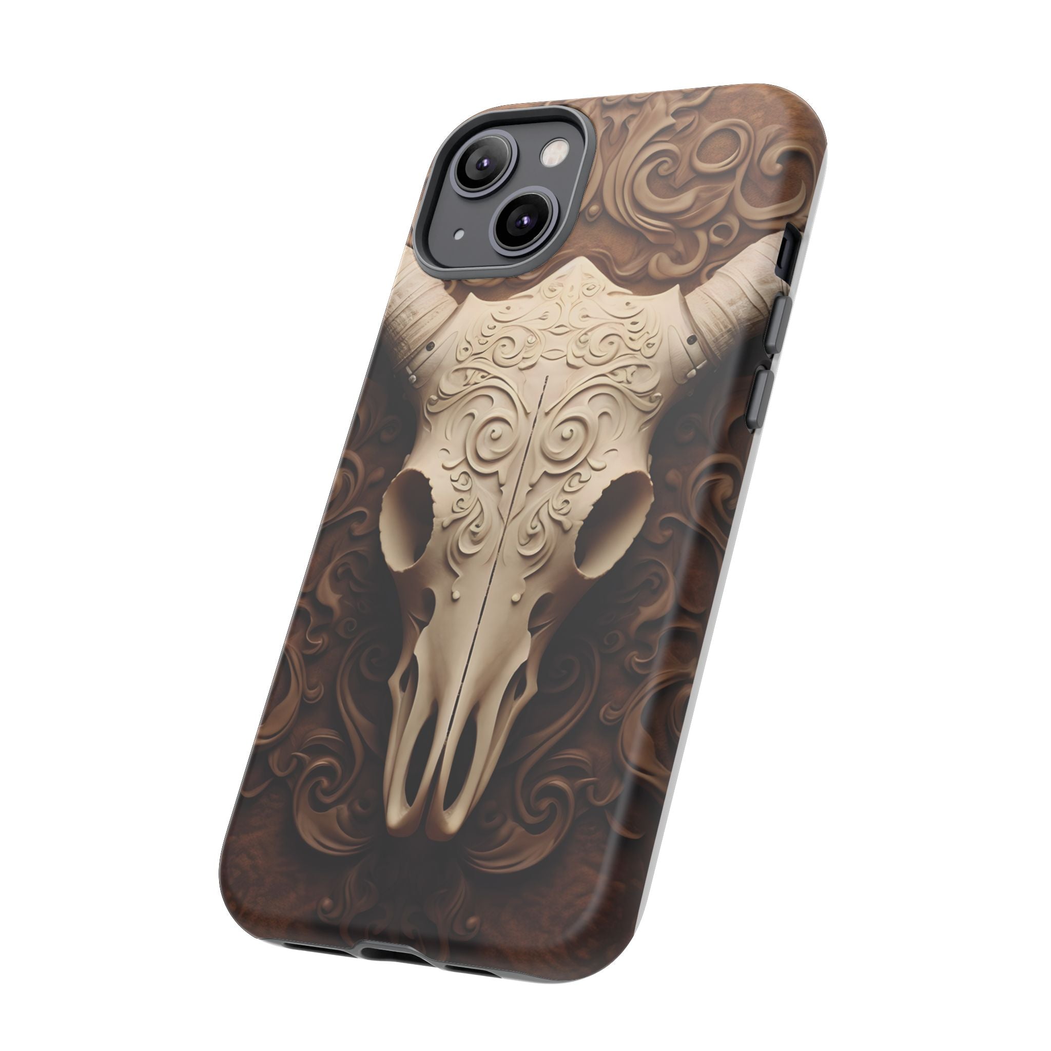 Baroque Ram Skull Hexagon Stone iPhone Case