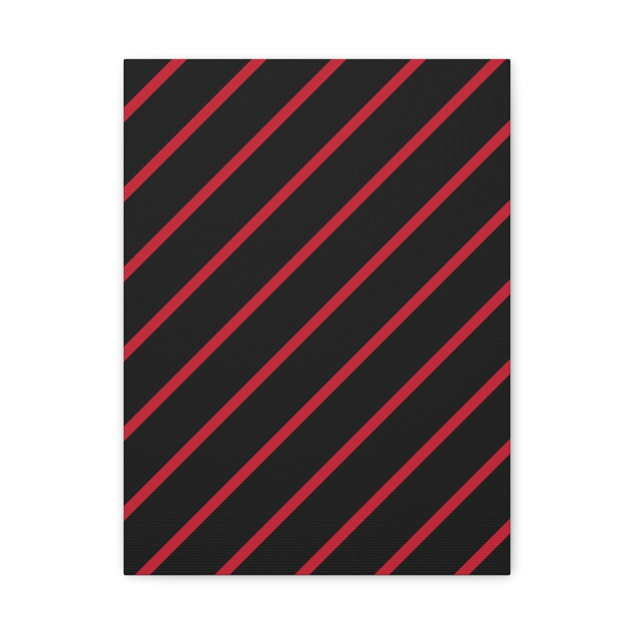 Crimson Diagonal Stripes Matte Canvas Art