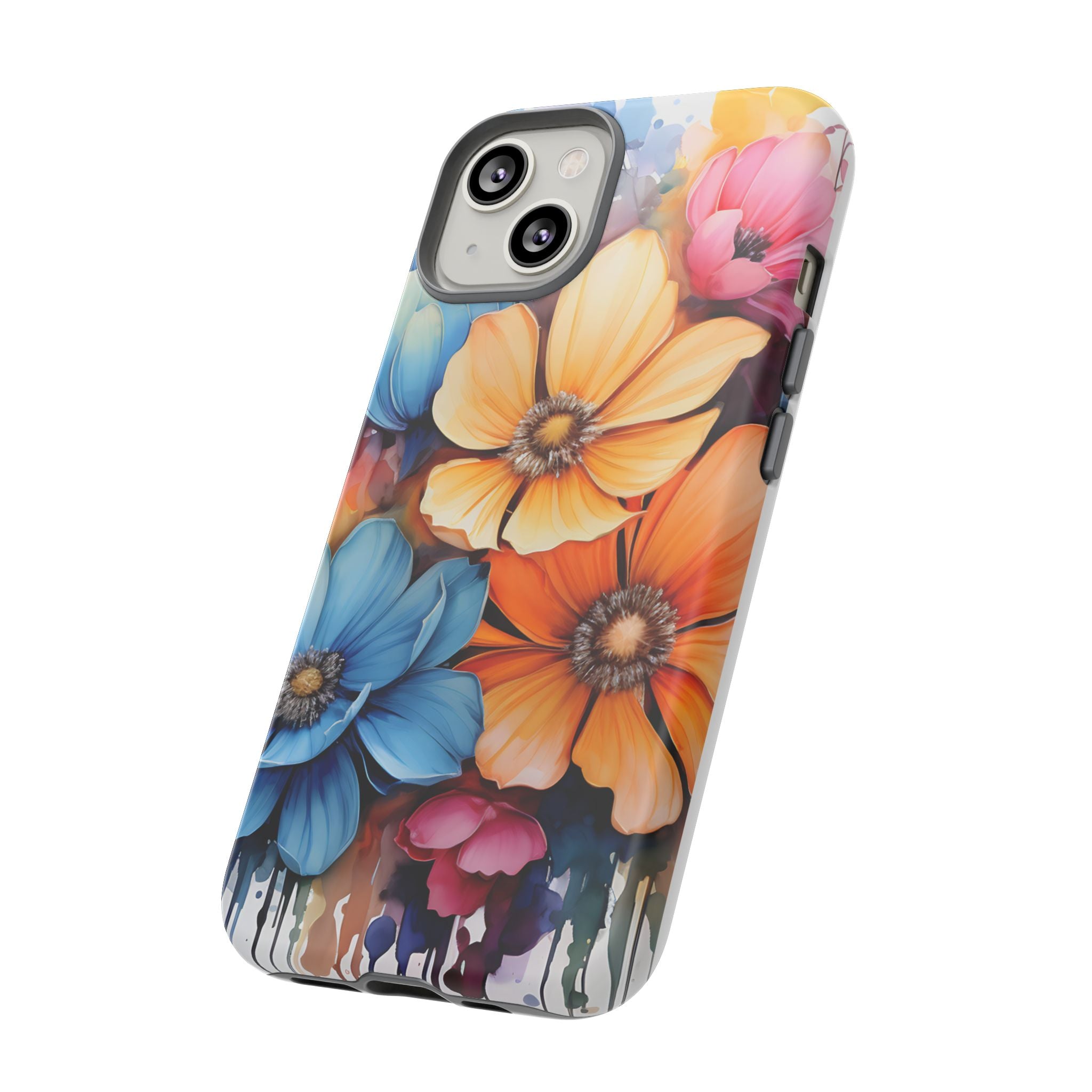 Vibrant Floral Watercolor iPhone Case - Hexagon Stone