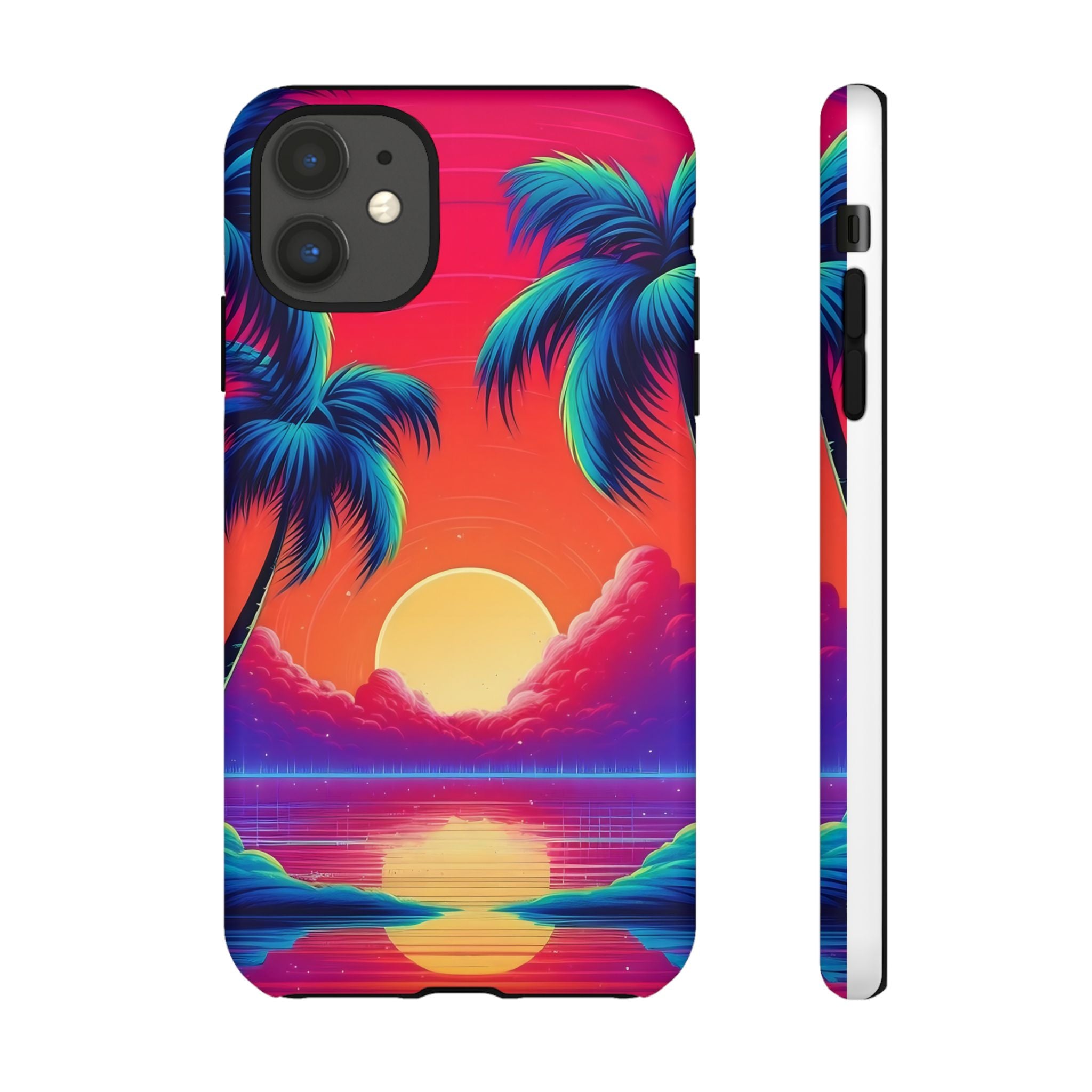 Sunset Palm Hexagon iPhone Case - Rugged