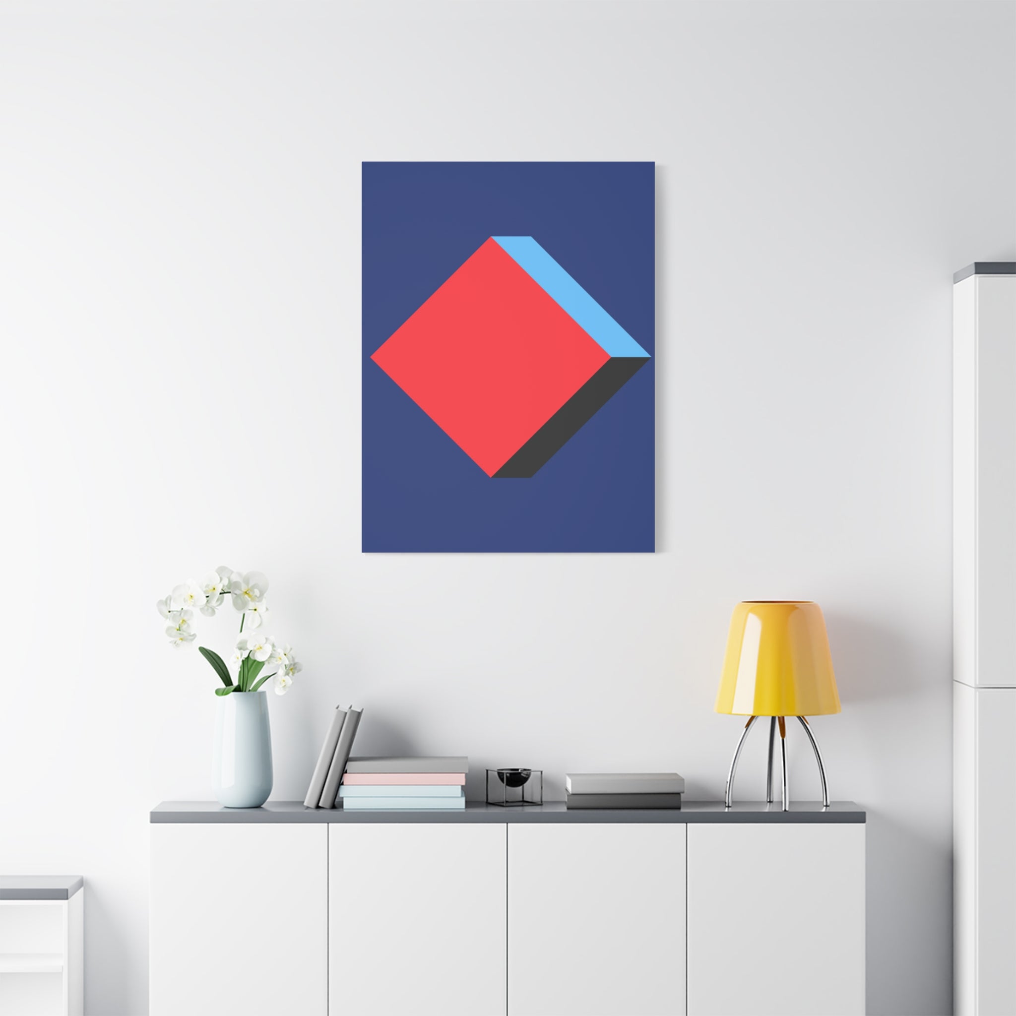 Geometric Cube Diamond Canvas Art