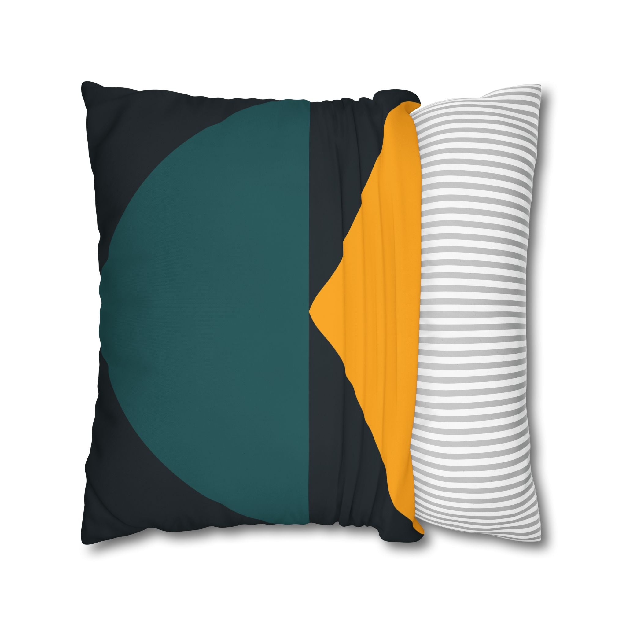 Geometric Teal & Gold Peak Pillowcase