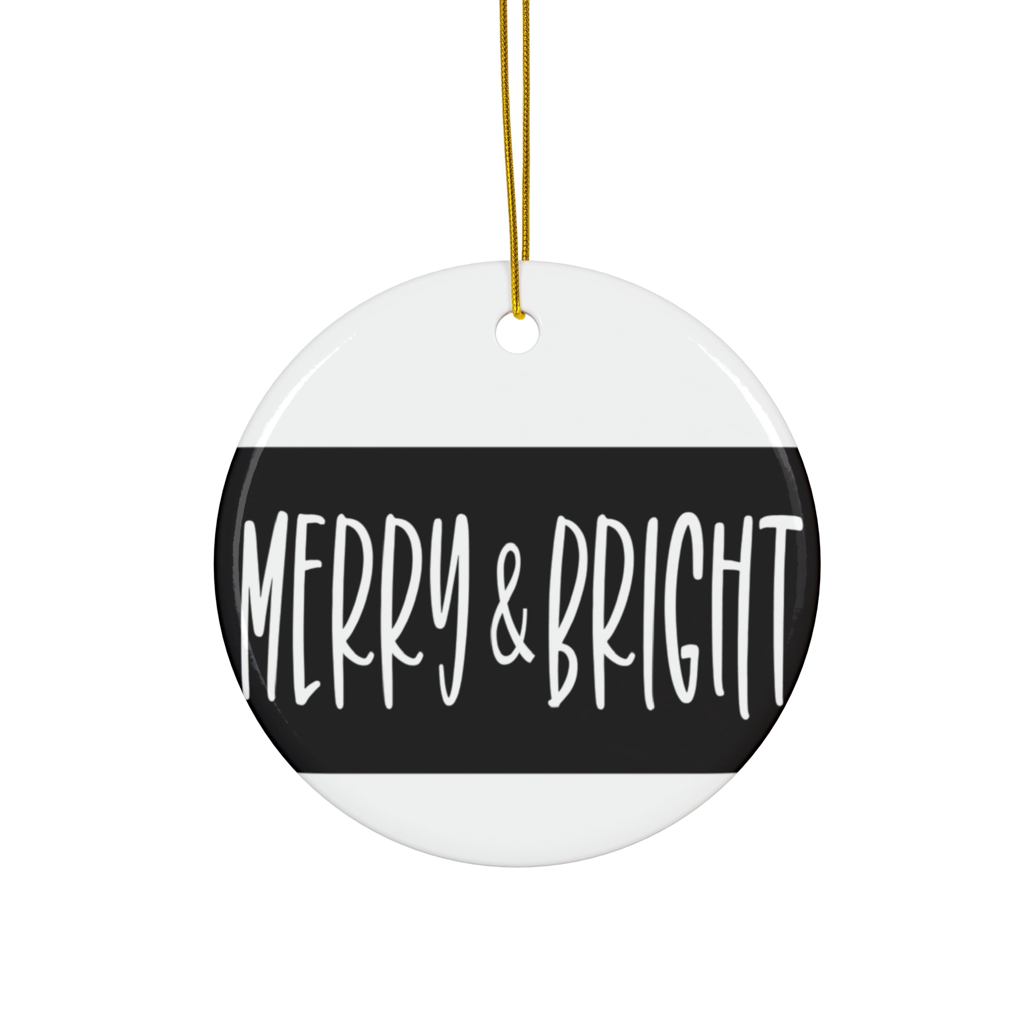 Merry & Bright Ceramic Ornament