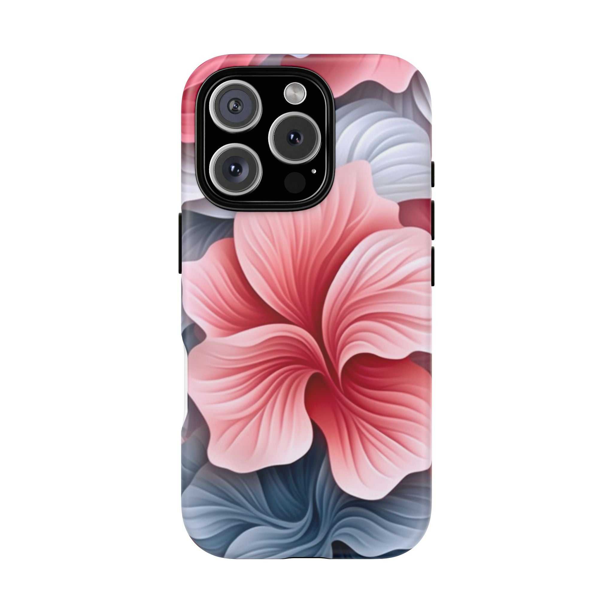 Abstract Floral Pink iPhone Case - Hexagon Stone