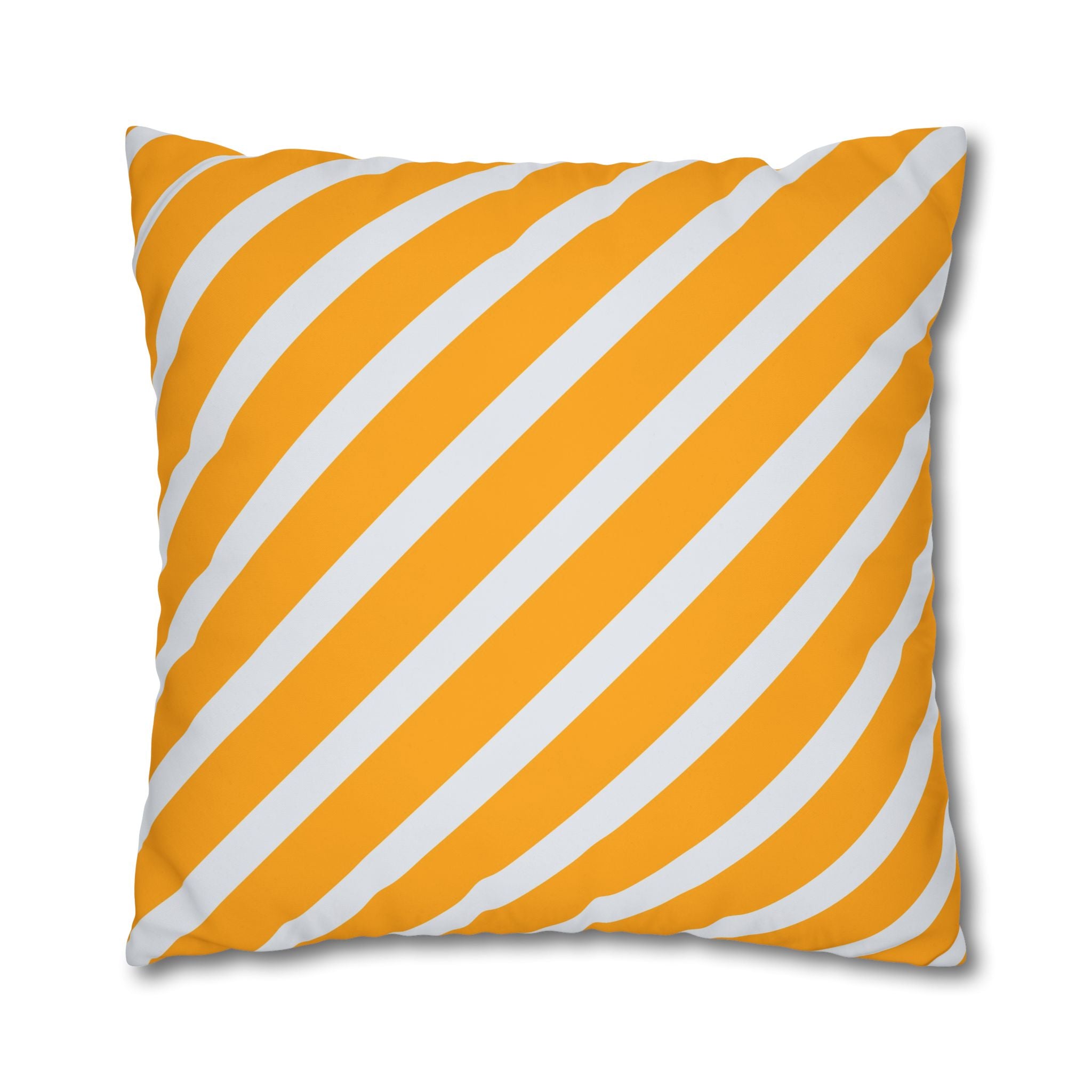 Neon Orange & Gray Diagonal Stripe Pillowcase