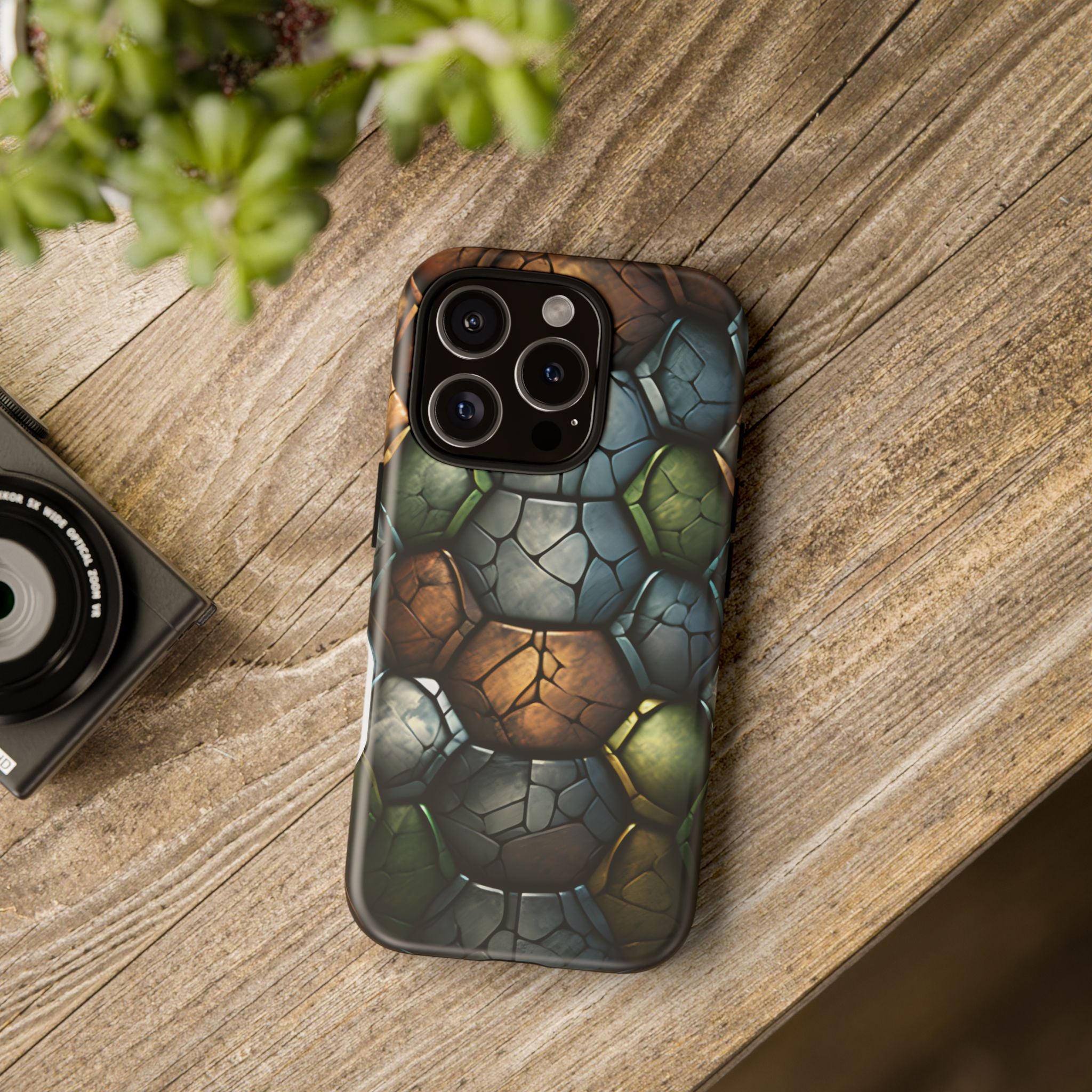 Hexagon Stone iPhone Case - Rugged Texture