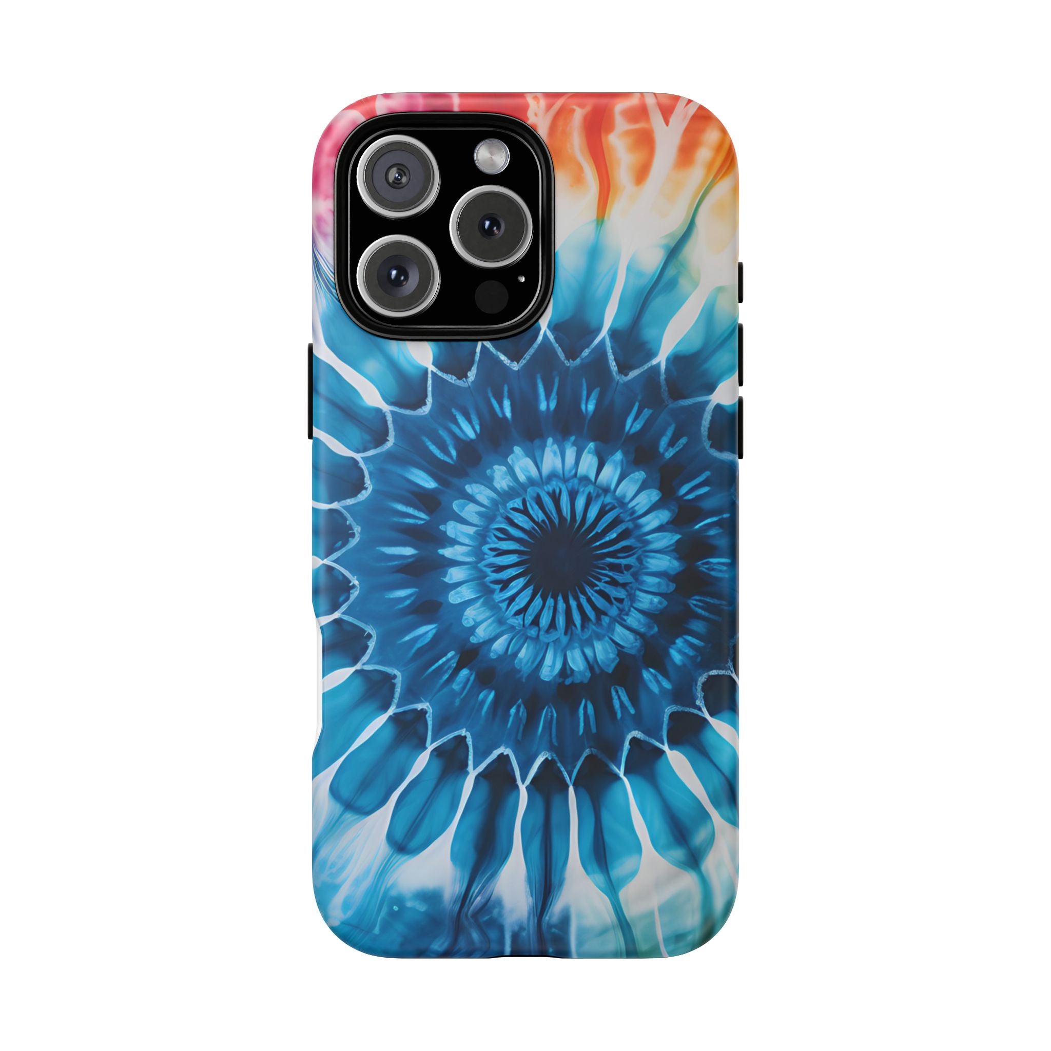 Cosmic Mandala Tie-Dye iPhone Case - Rugged Hexagon Stone