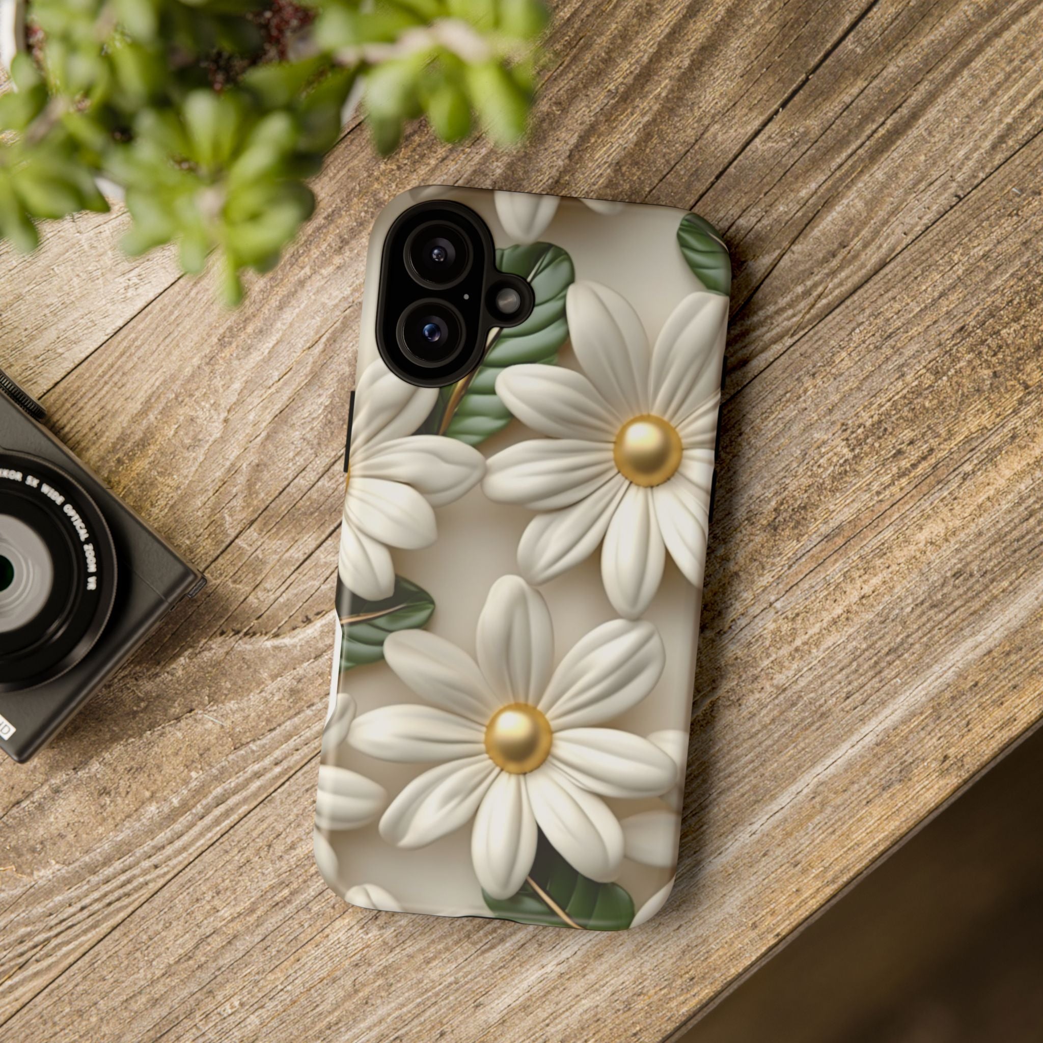 Sculpted Daisy iPhone Case - Hexagon Stone