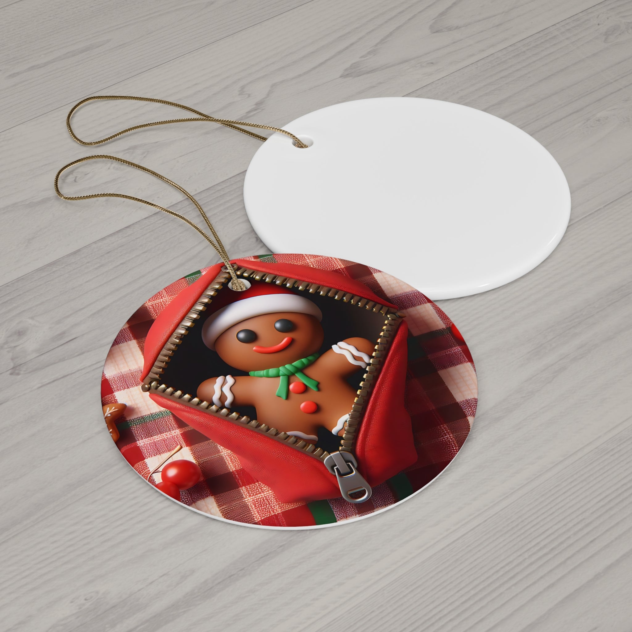 Gingerbread Man Ceramic Christmas Ornament