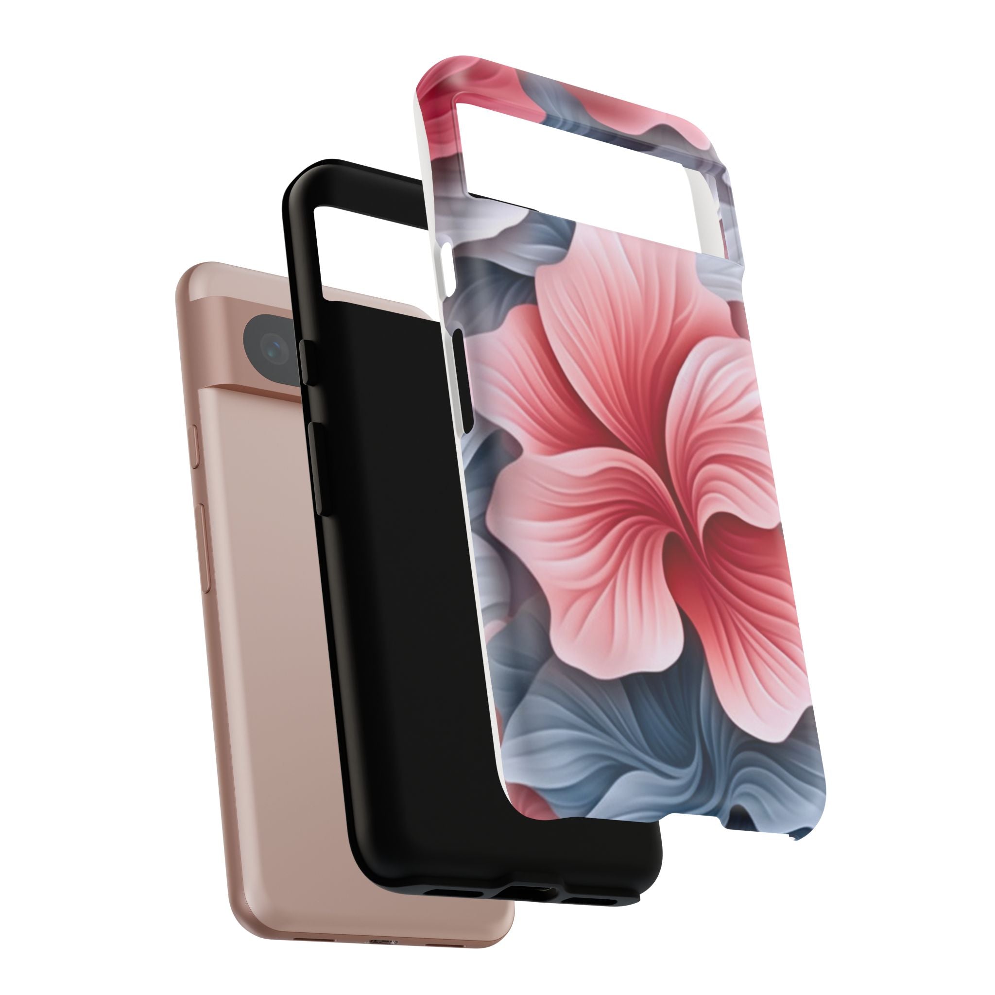 Abstract Floral Google Pixel Case (All Models) - Pink & Grey