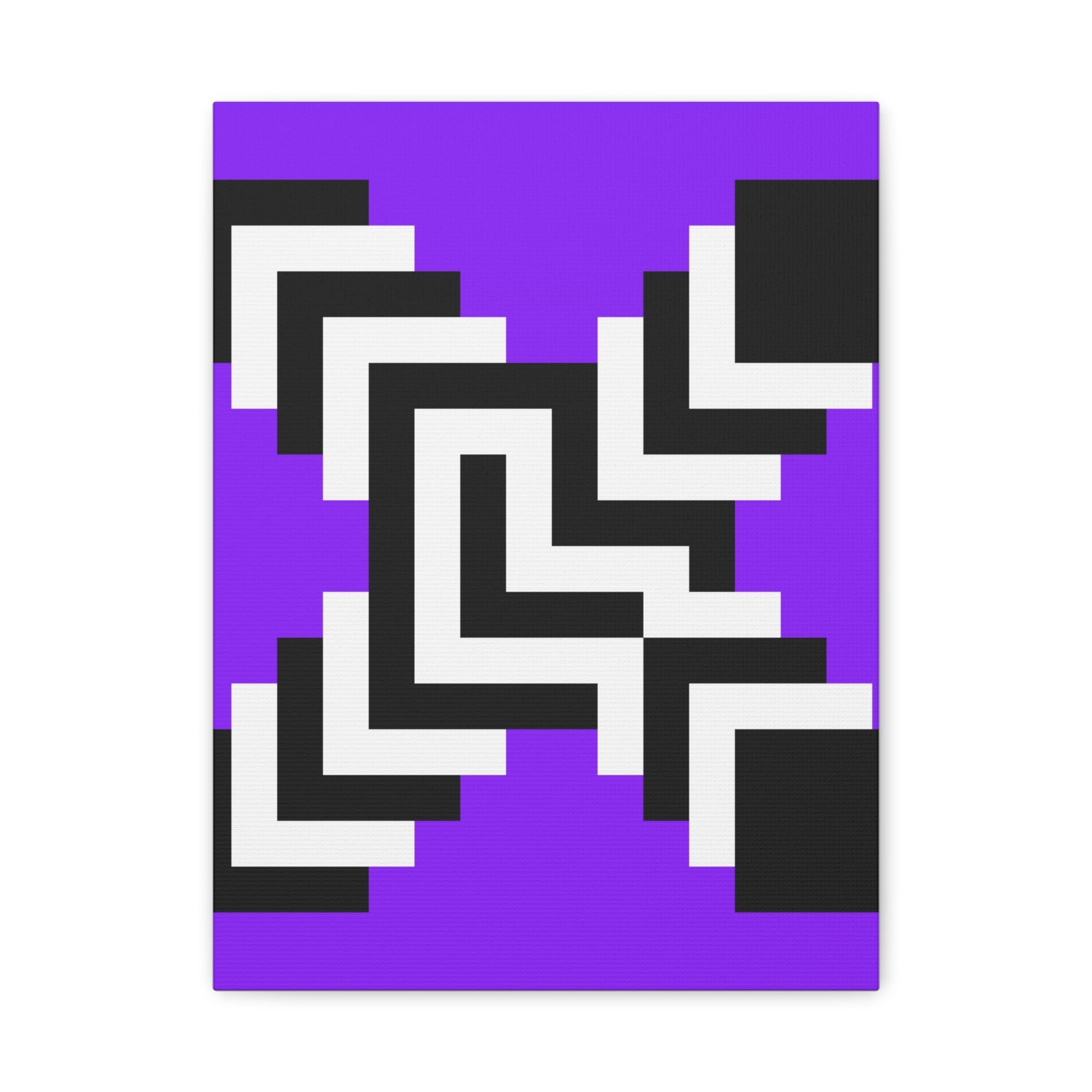 Purple Pixel Art Geometric Canvas