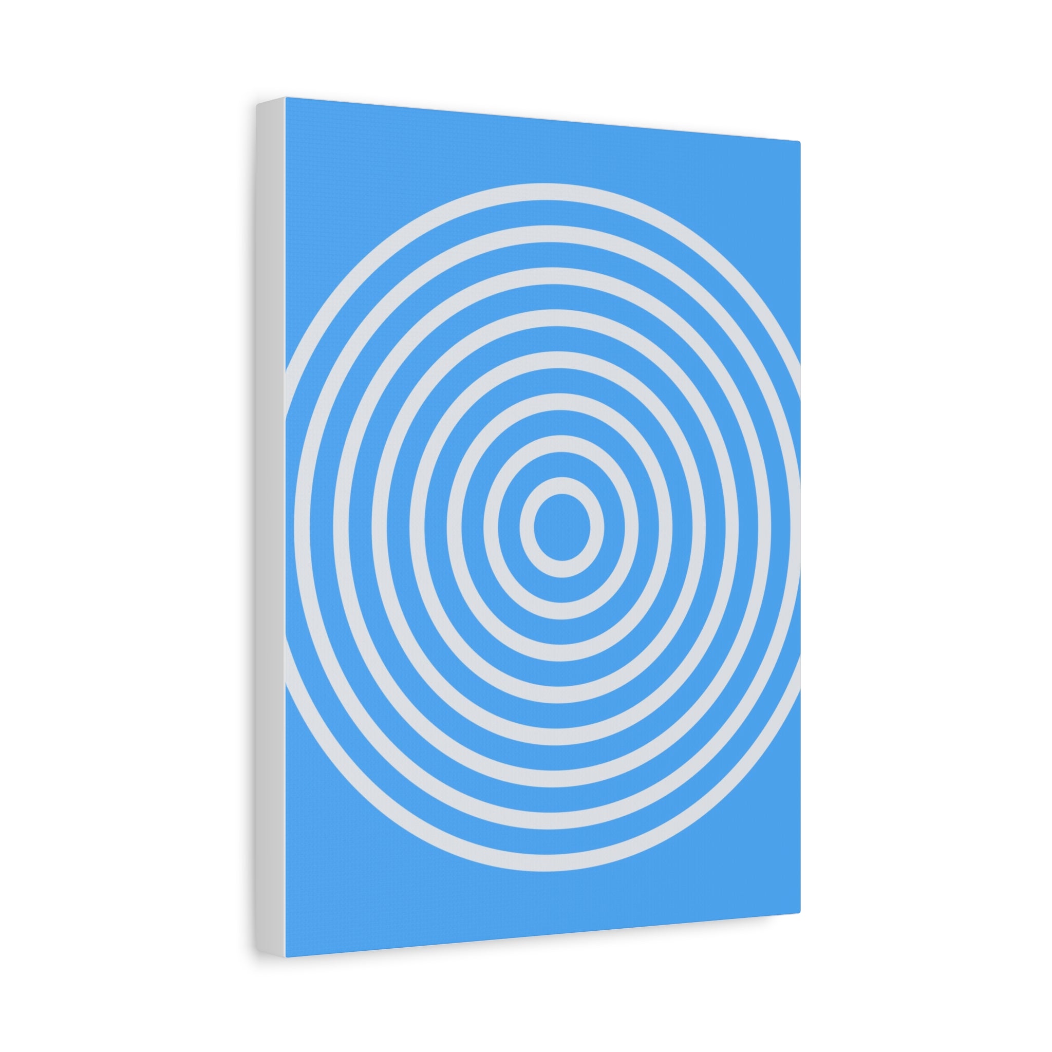 Blue Ripple Concentric Circles Canvas Art