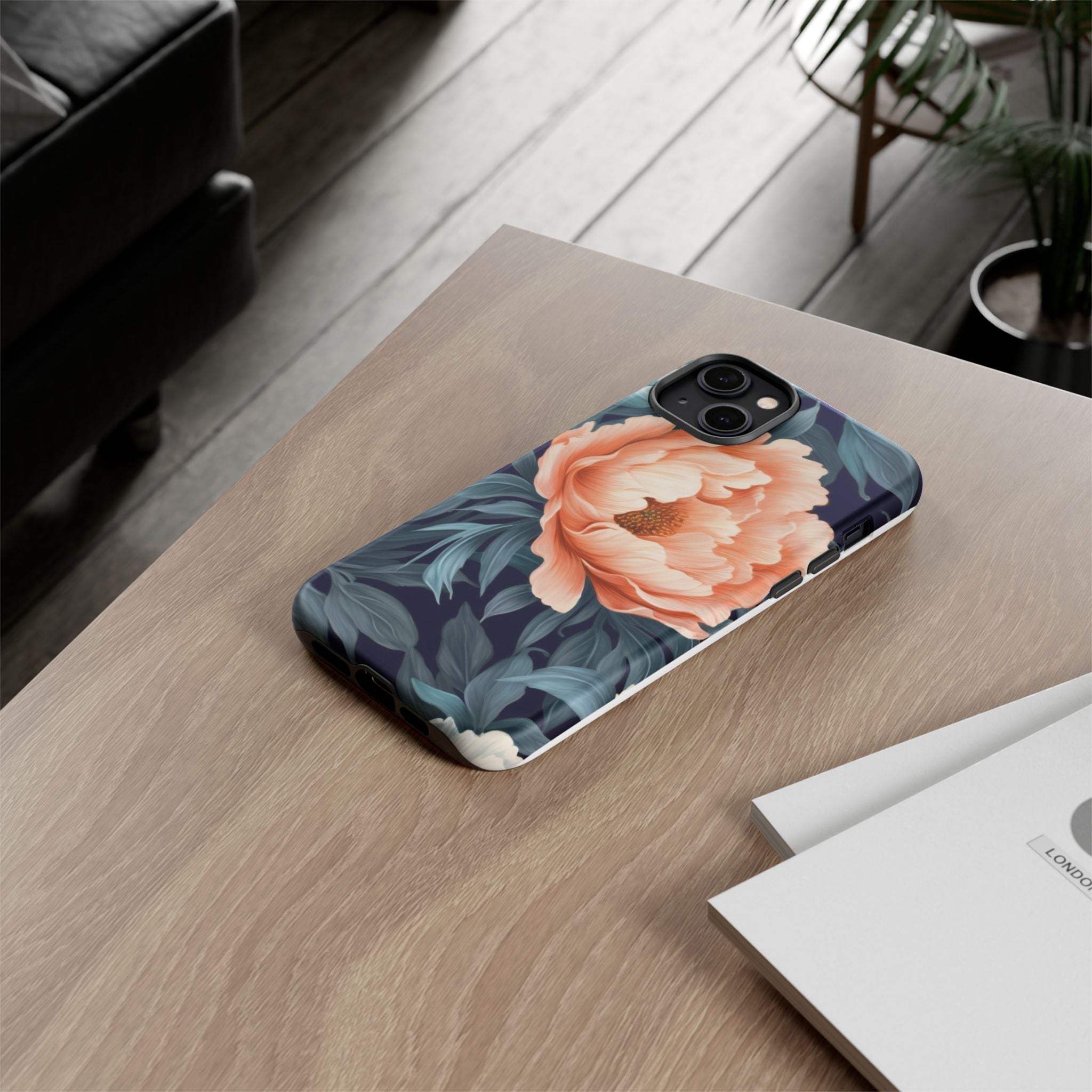 Moody Floral iPhone Case - Hexagon Stone