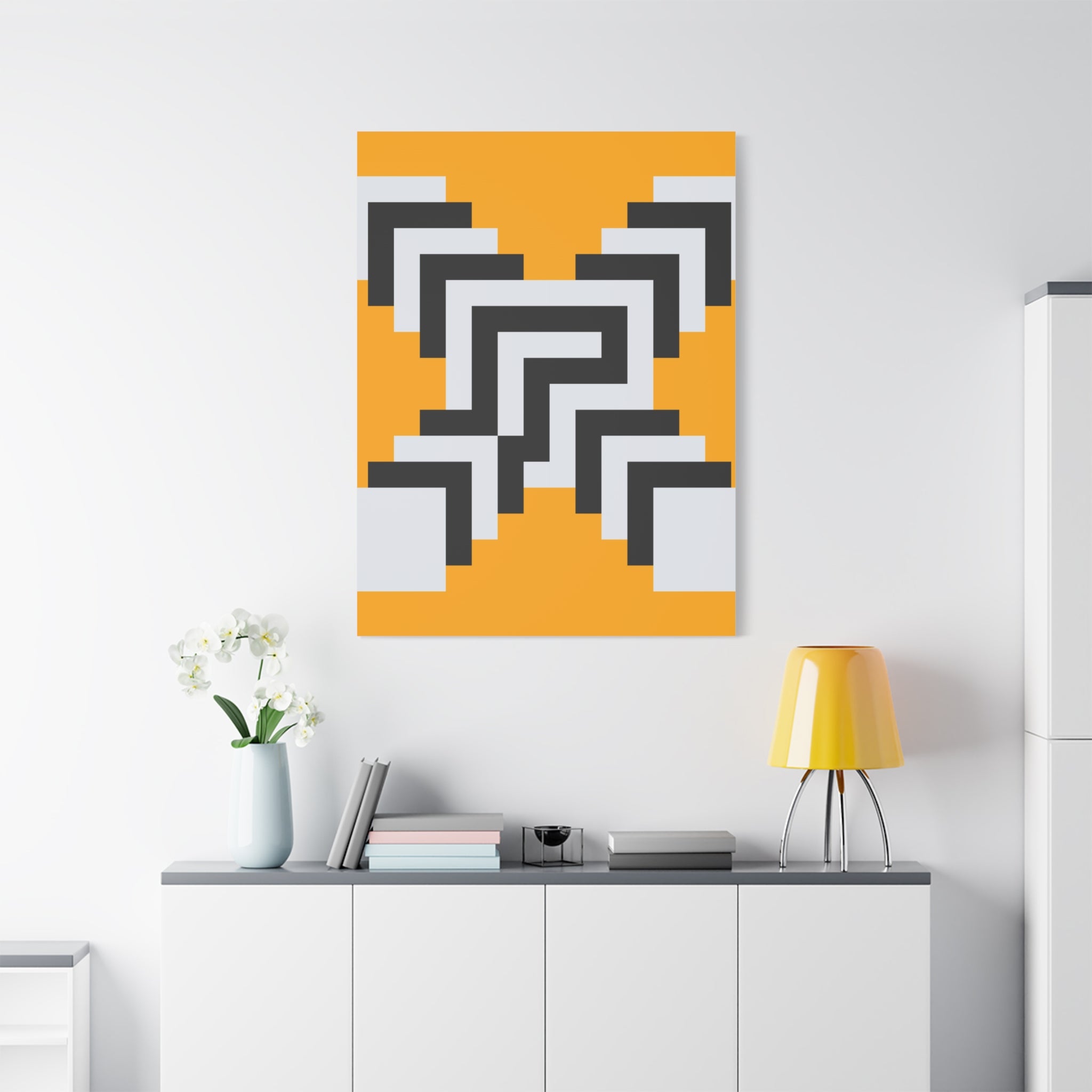 Geometric Orange Canvas Wall Art