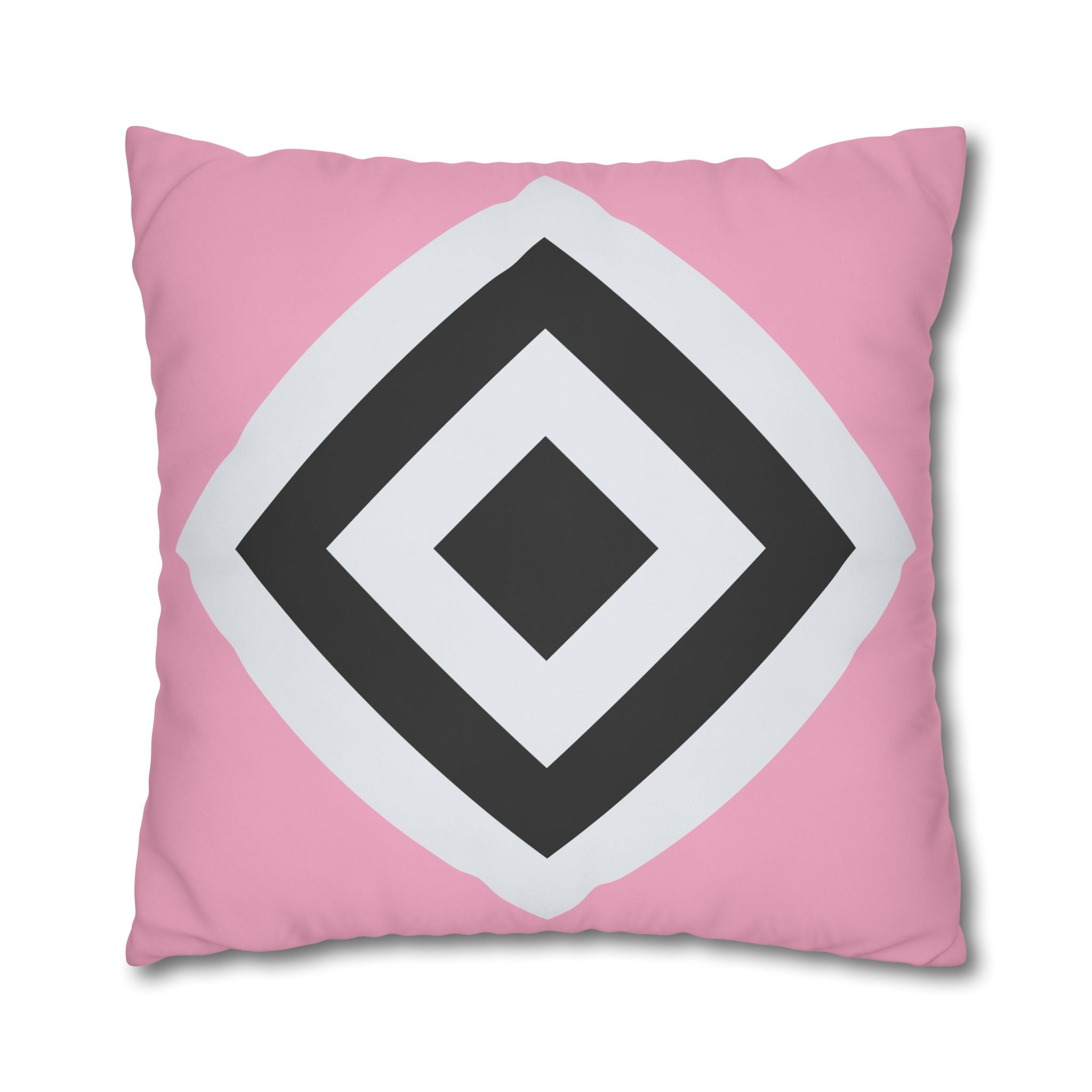 Geometric Diamond Pillowcase - Blush Pink