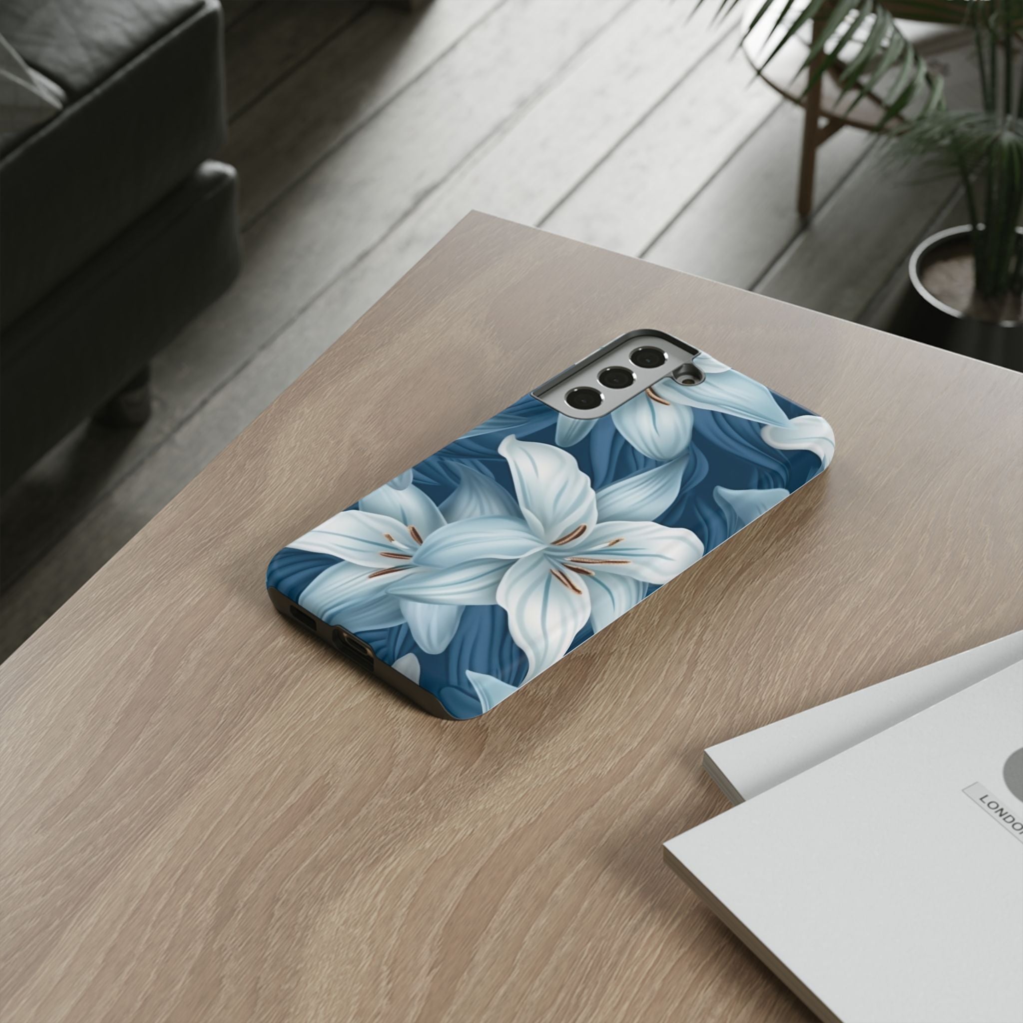 Pastel Blue Lily Samsung Phone Case