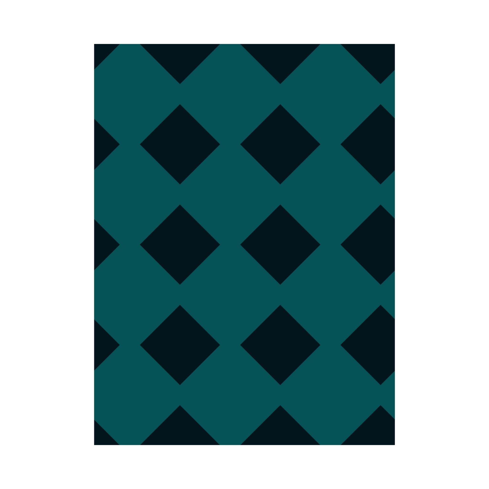 Teal Geometric Diamond Pattern Poster