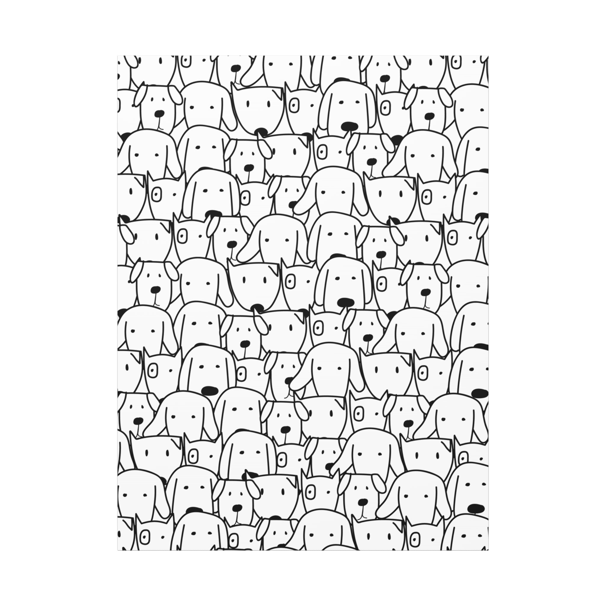 Cute Dog Faces Matte Canvas Art