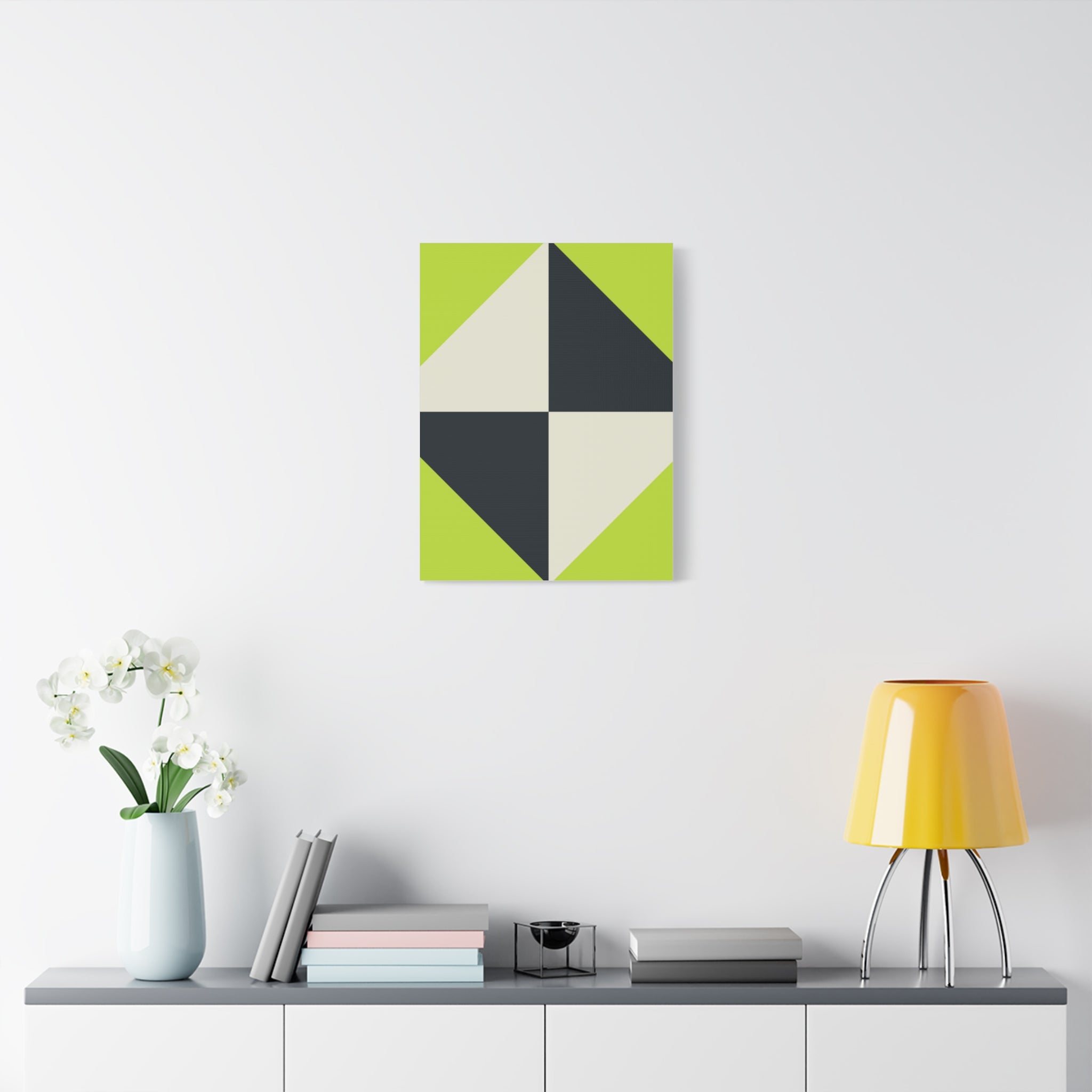 Geometric Teal & Beige Canvas Art